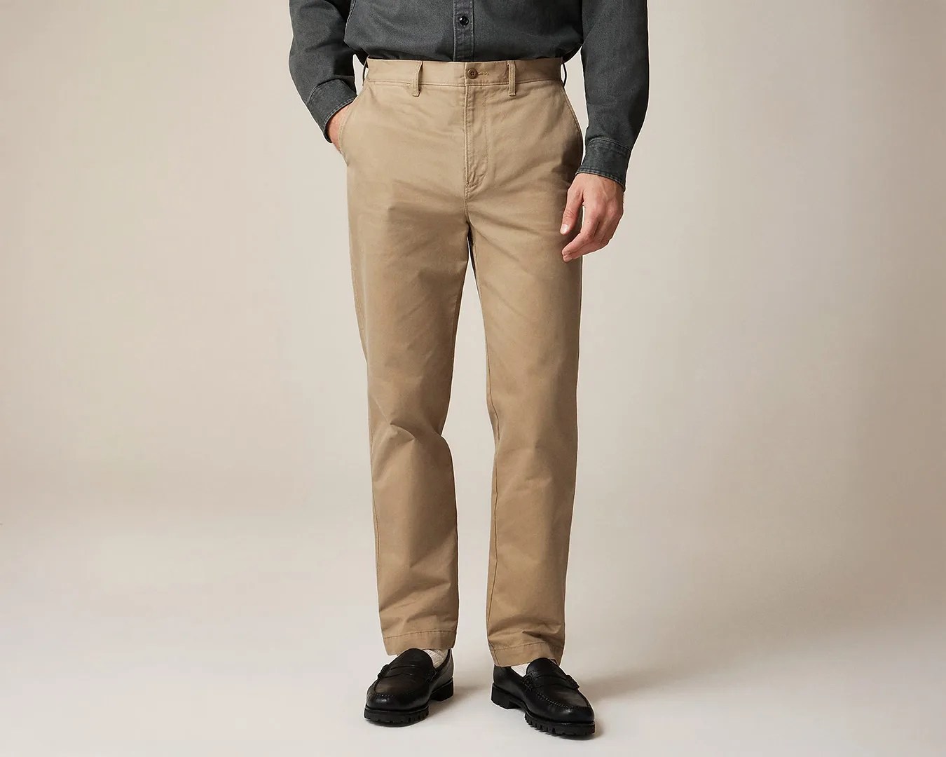 man wearing J.Crew Broken-In Straight Chino Pant