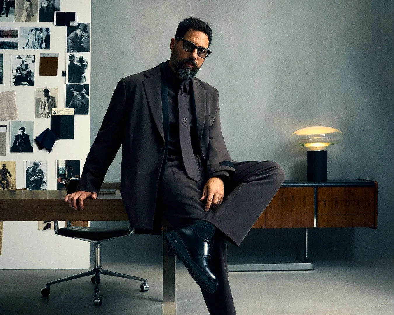 man wearing Kith x Armani clothing collection
