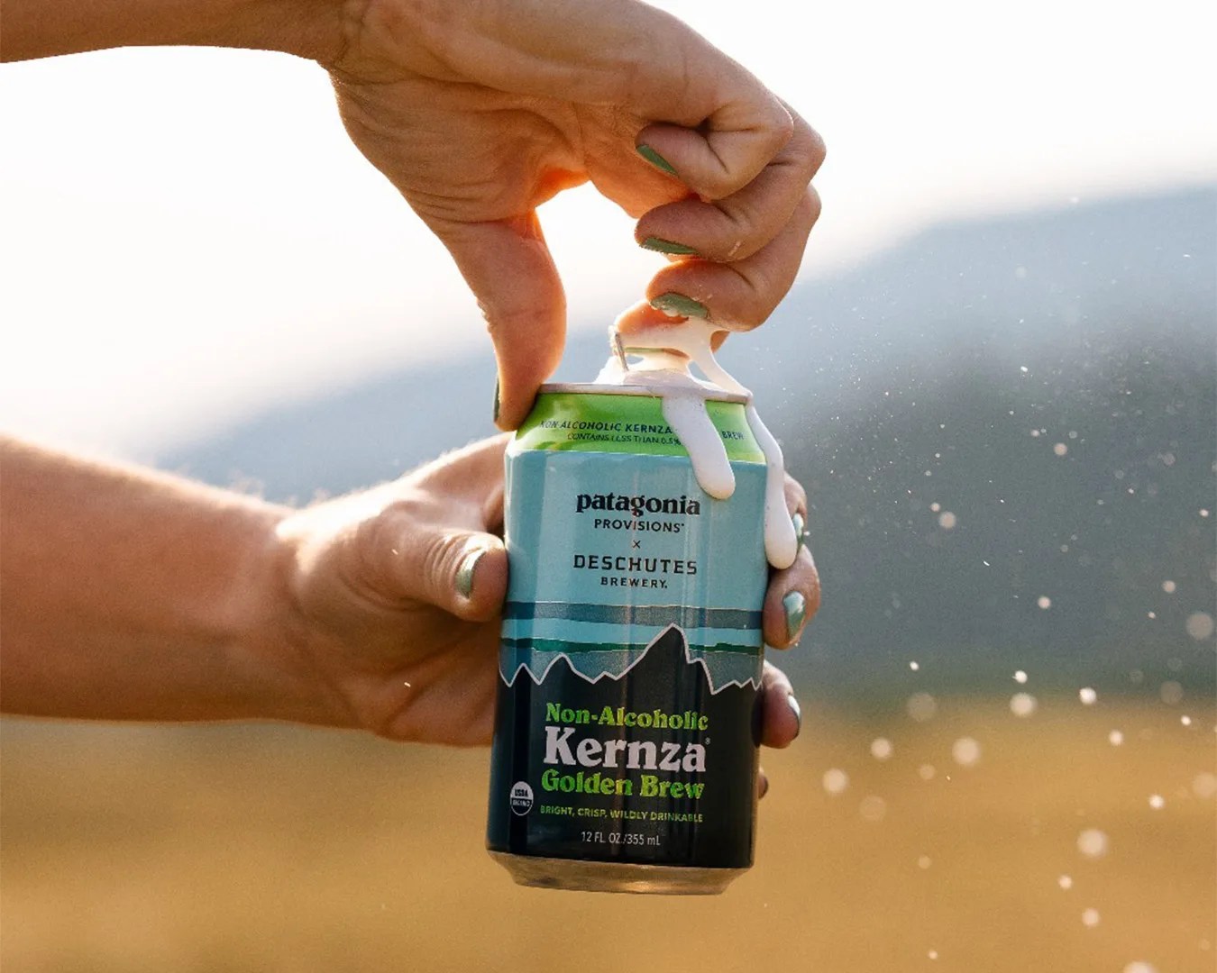 hand opening Patagonia Provisions x Deschutes Brewery Kernza Golden Brew