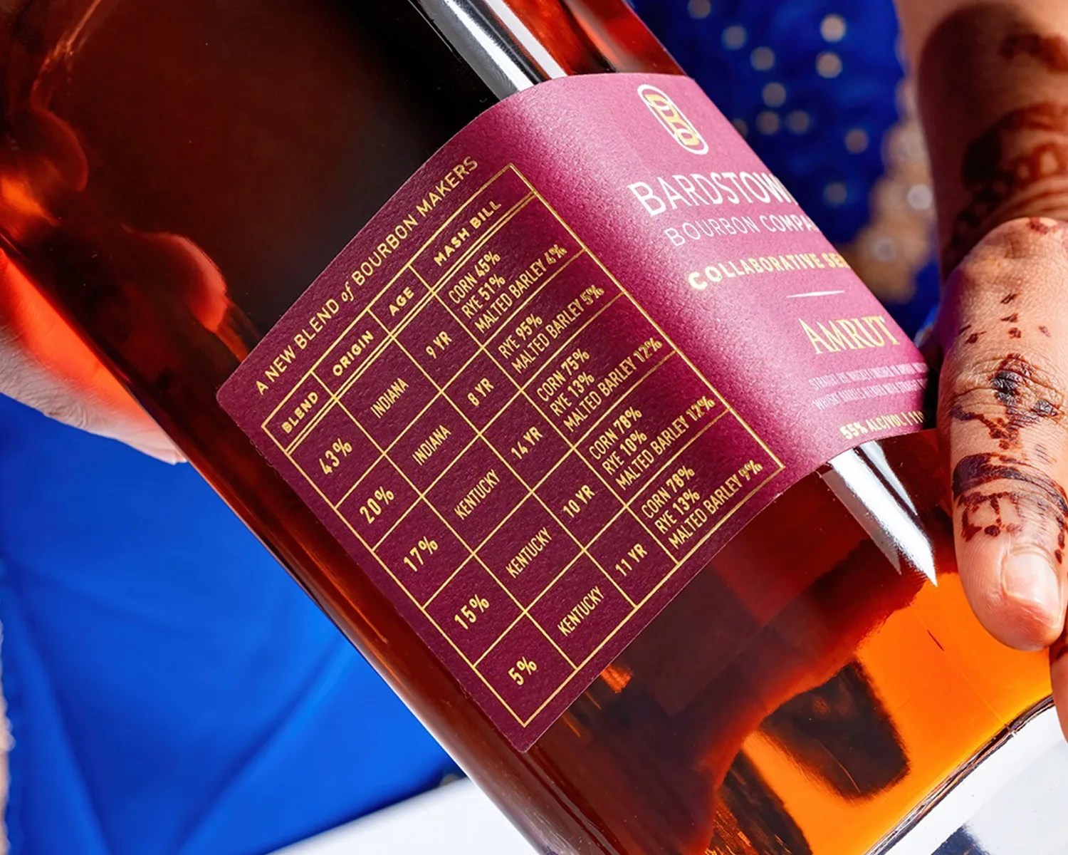 a closeup of a Bardstown Bourbon Company whiskey label