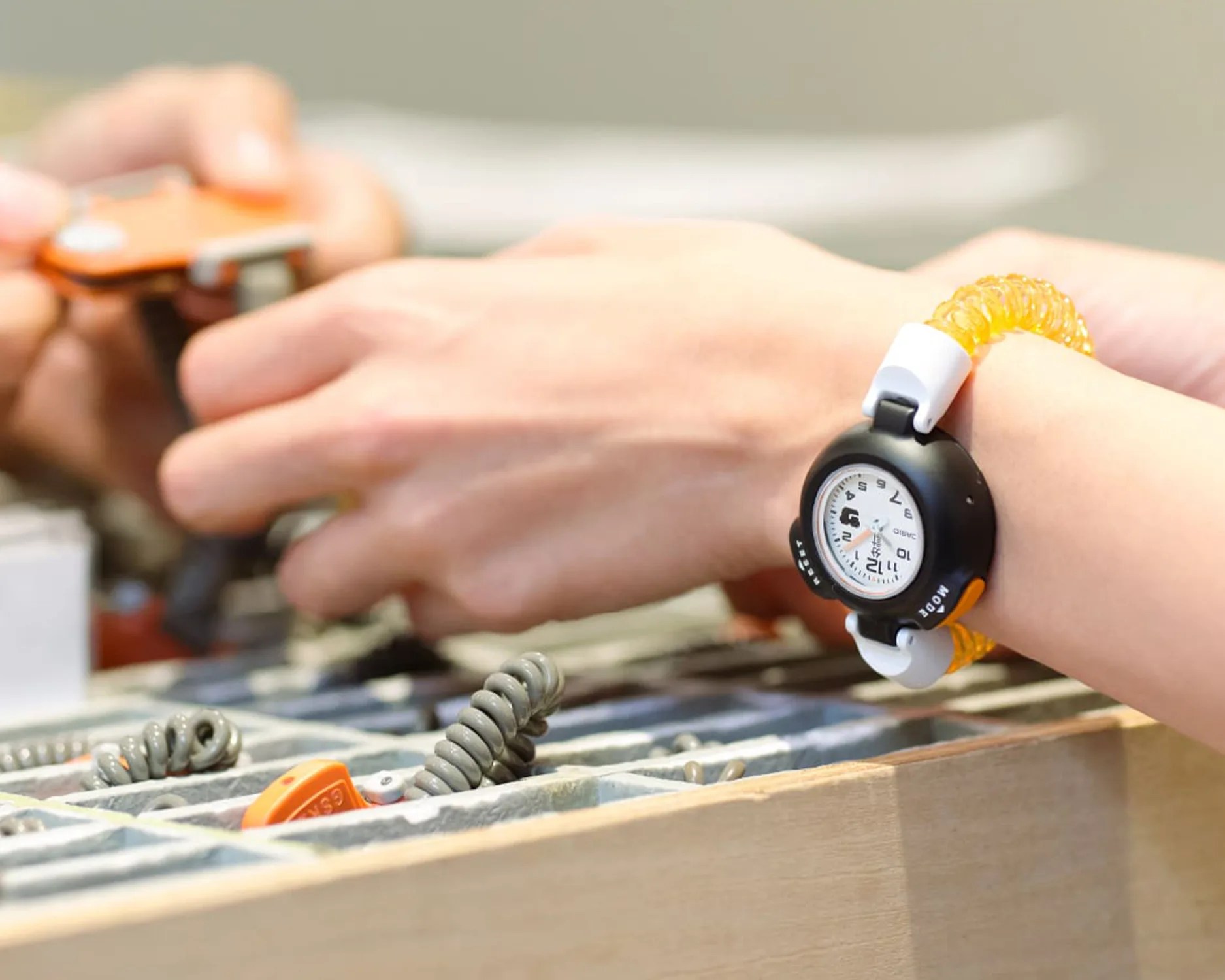 a casio watch on a persons wrist