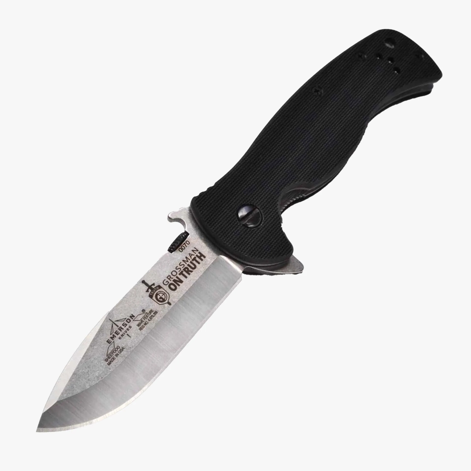 Emerson Sheepdog knife on gray background