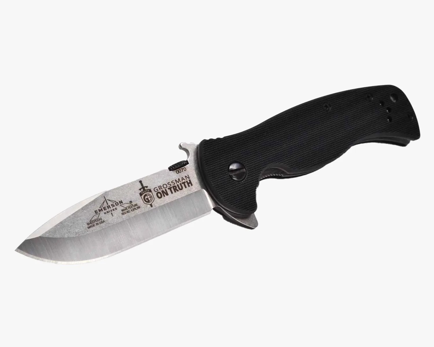 Emerson Sheepdog knife on gray background
