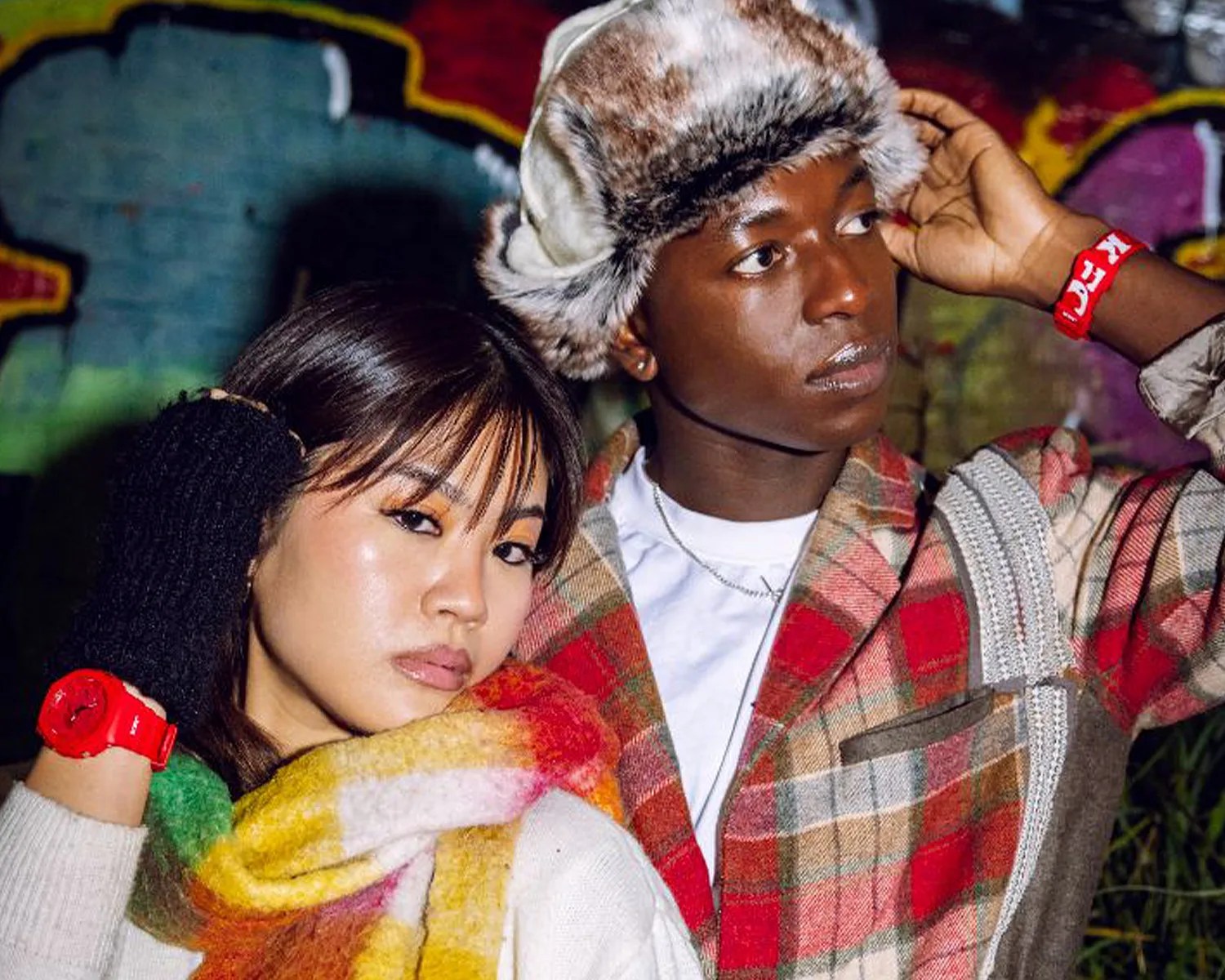 a man and woman wear g shock watches