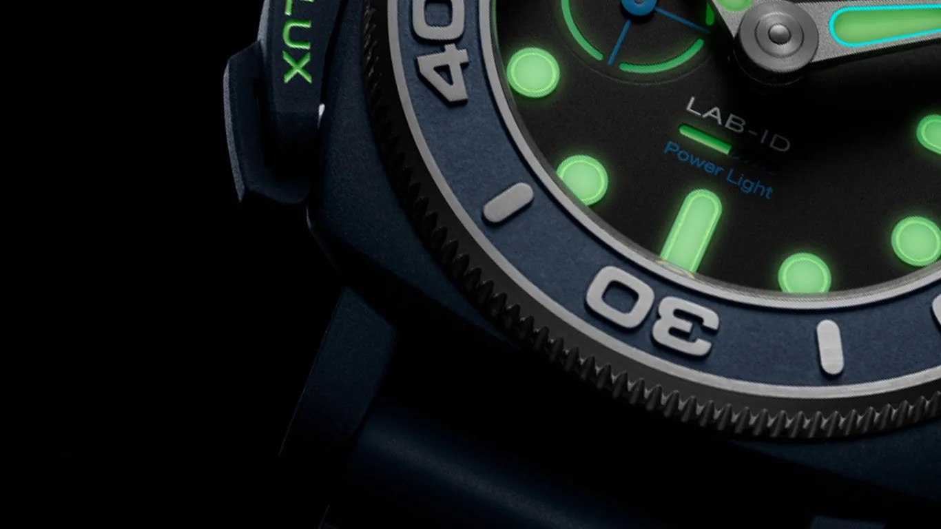 a closeup of a panerai dive watch
