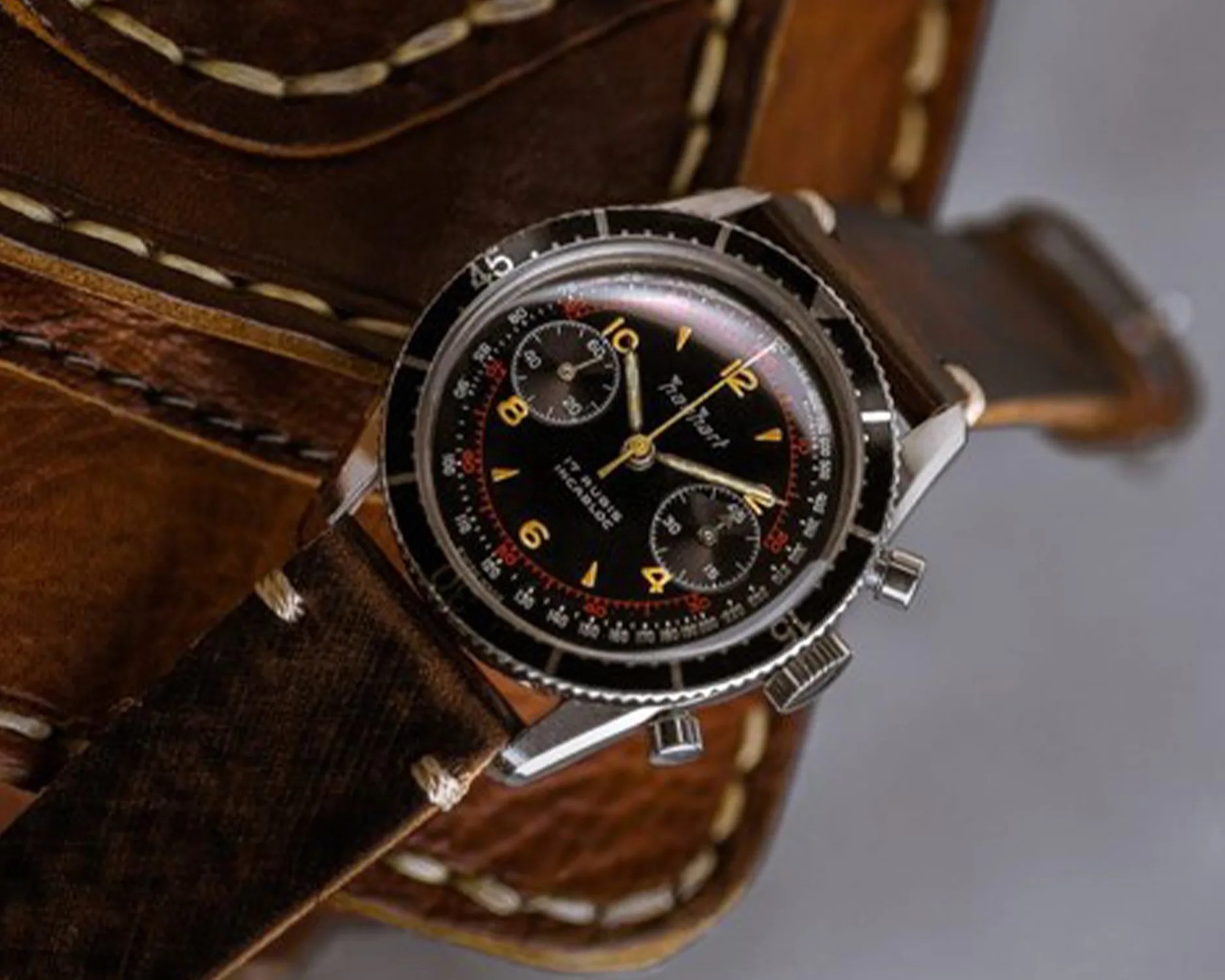 a vintage hanhart watch from the 1960s