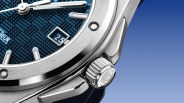 closeup of a blue iwc sports watch