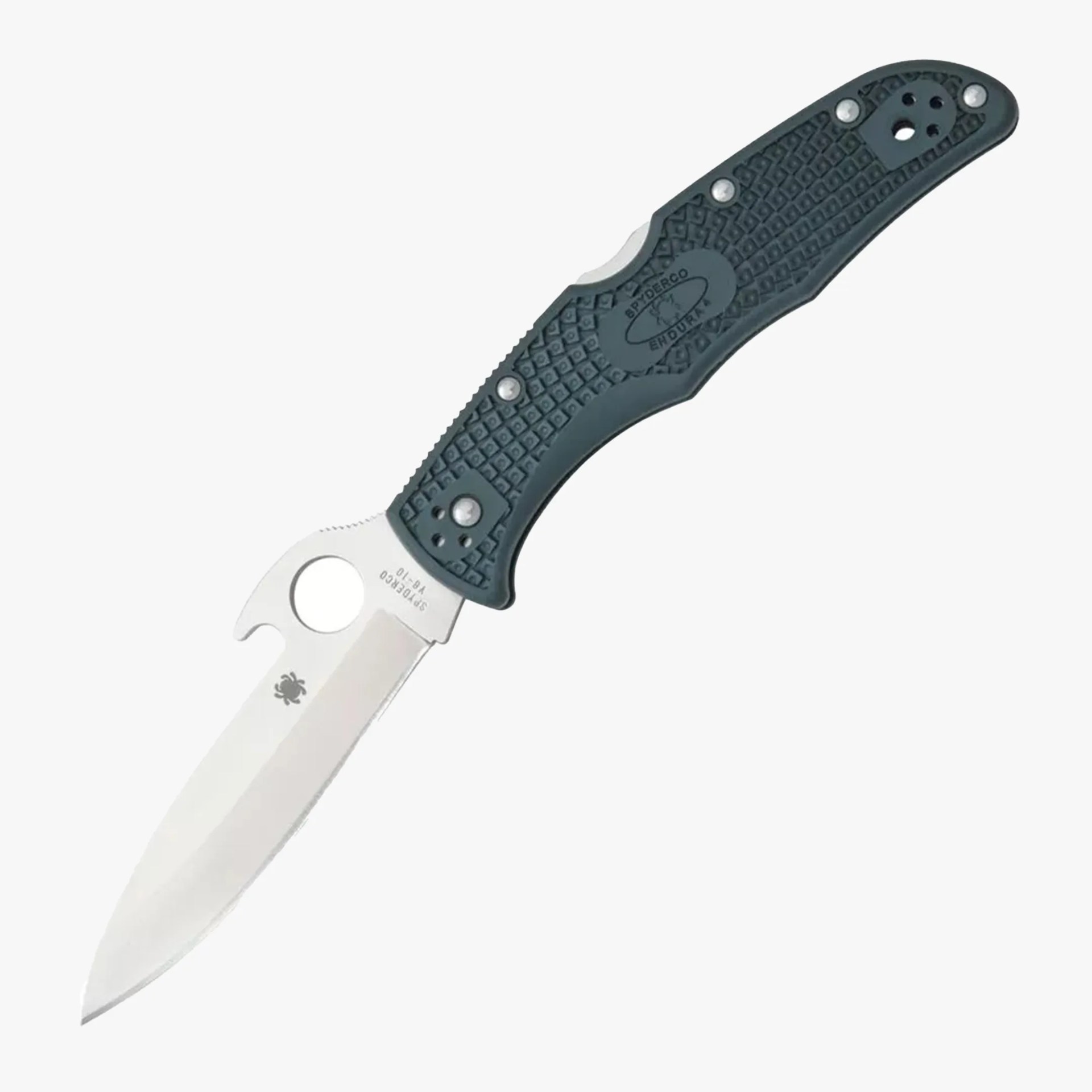 spyderco endura Endura 4 FRN Grey Emerson knife on gray background