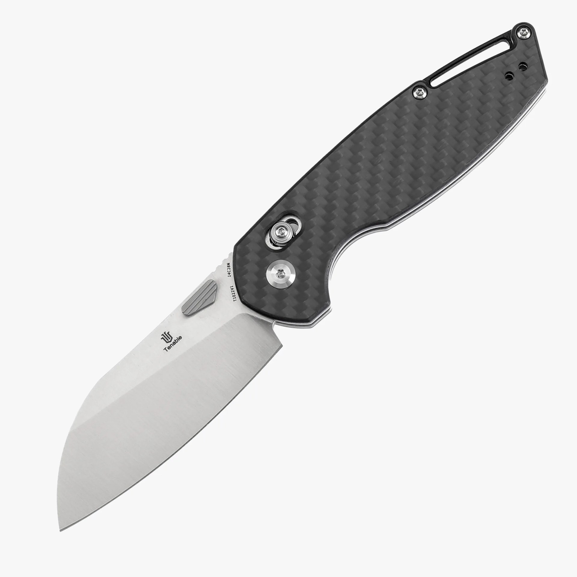tenable knives model 6 twill carbon fiber embed