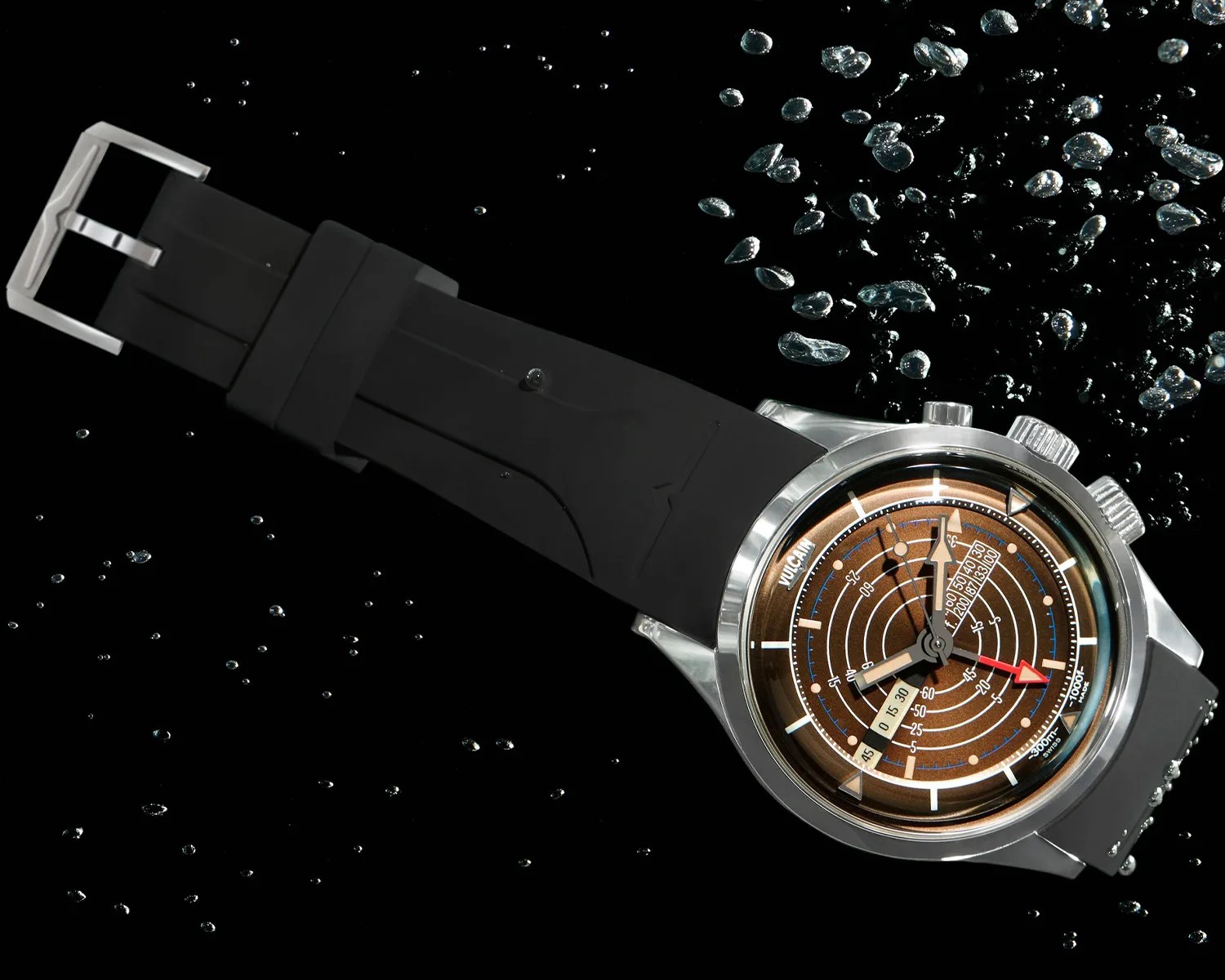 a vulcain x massena lab dive watch underwater