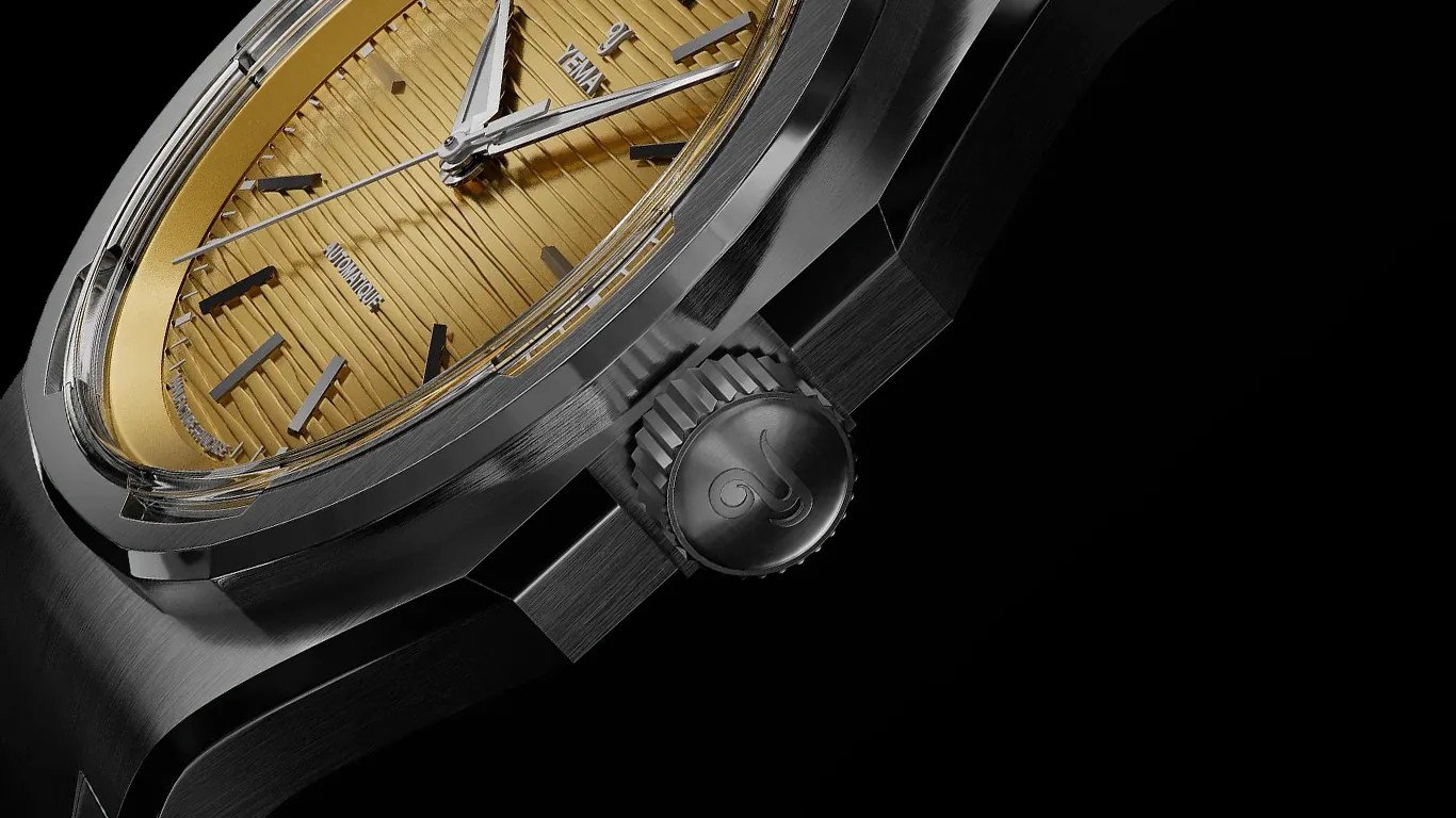 a closeup of a yema sports watch