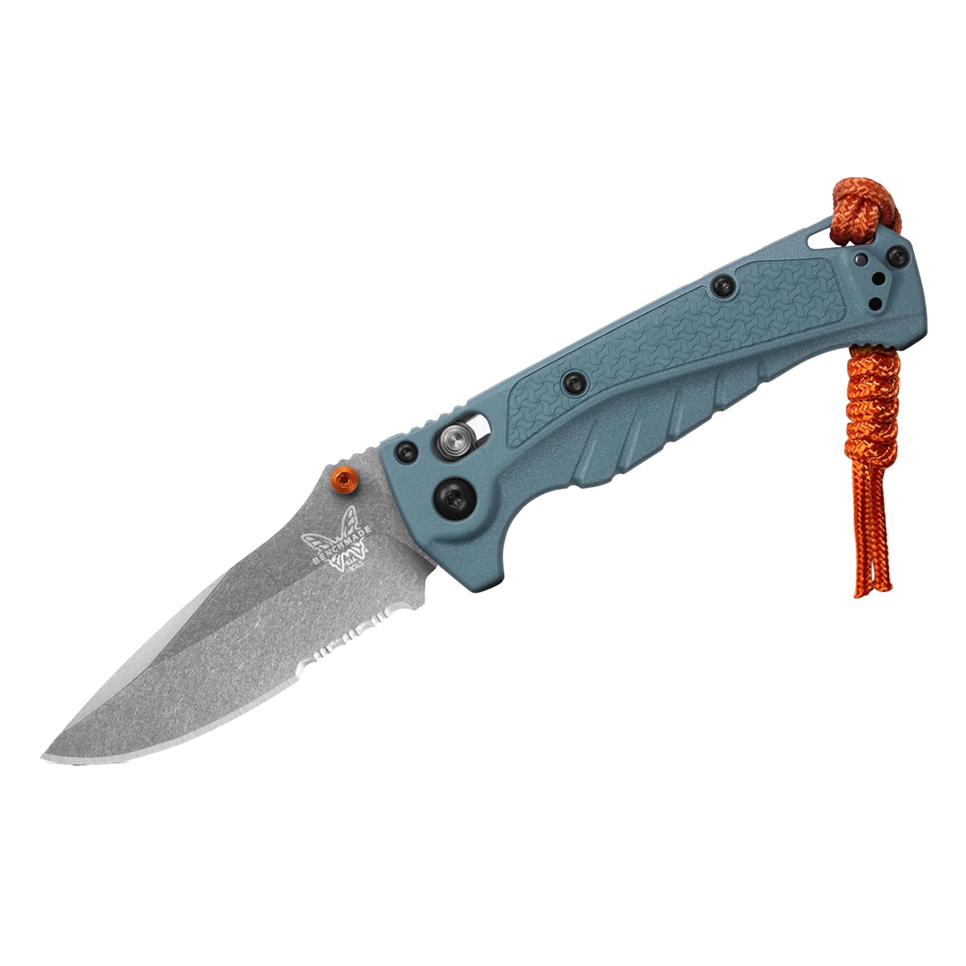 Benchmade Mini Adira Serrated knife on white background