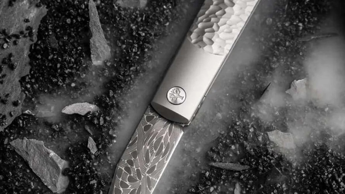 Boker BRLW Meteorite Damast macro