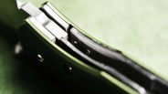 Closeup of Böker Plus Lefti knife locking mechanism