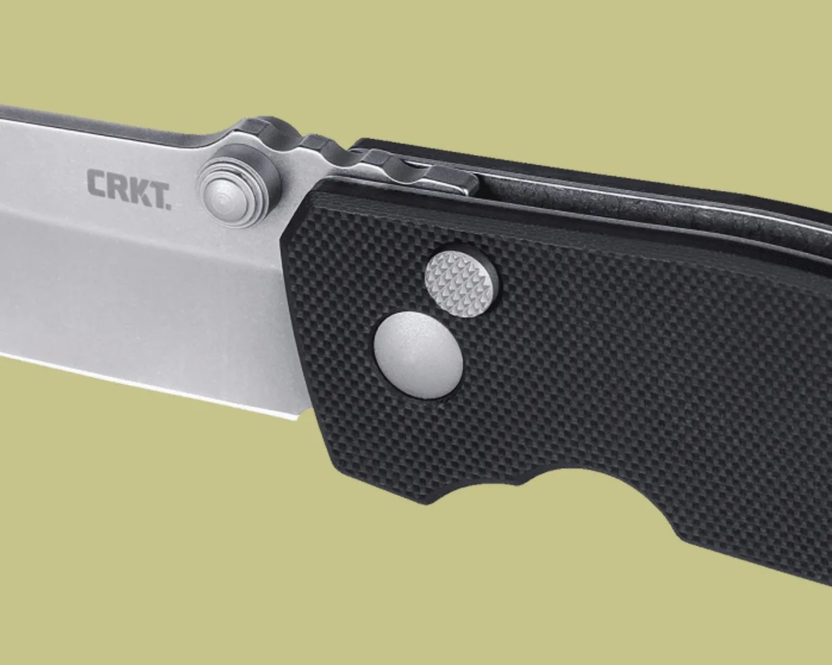 CRKT Squid button lock closeup
