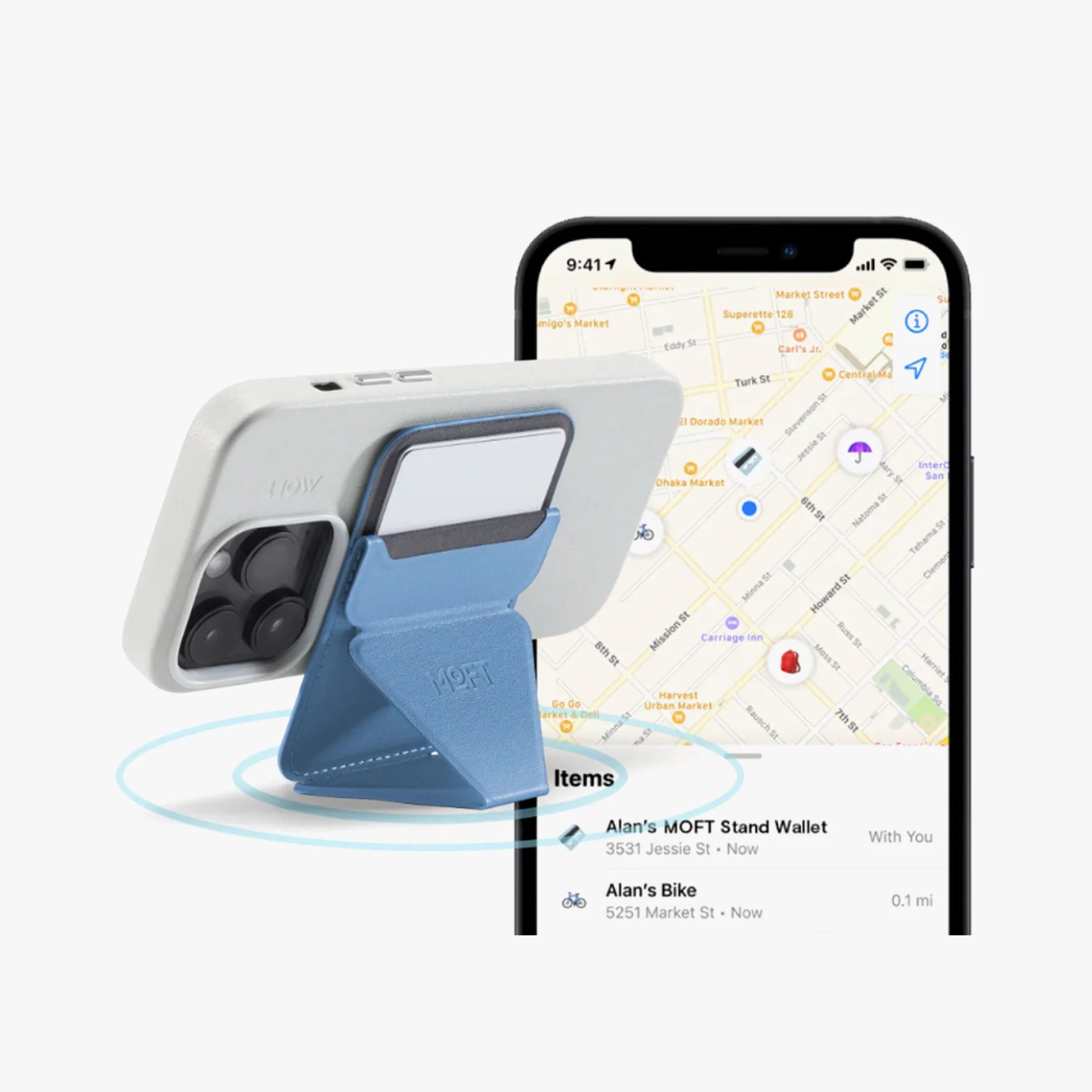 Moft Find My Snap-on Phone Stand & Wallet