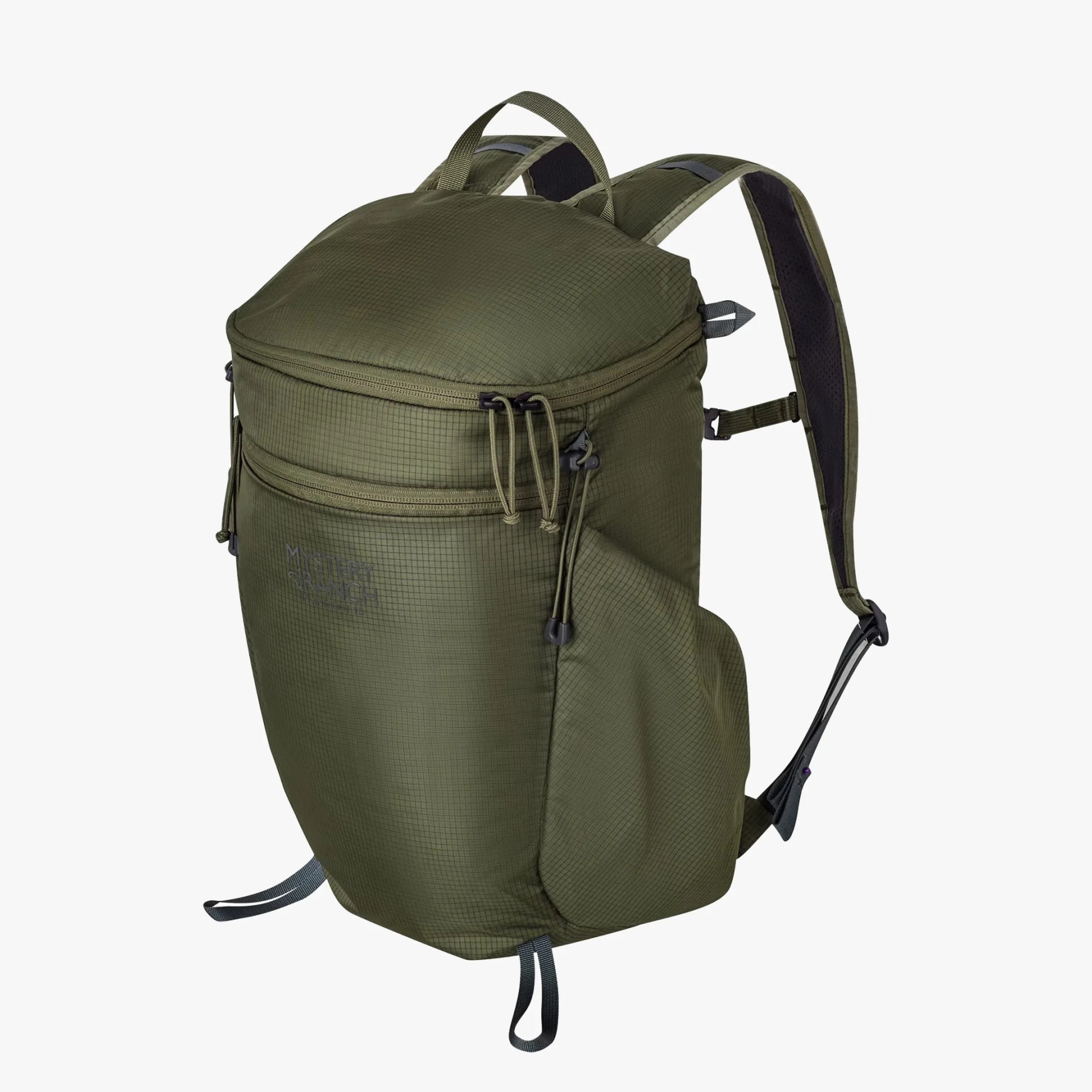 Mystery Ranch In and Out 18 backpack on gray background