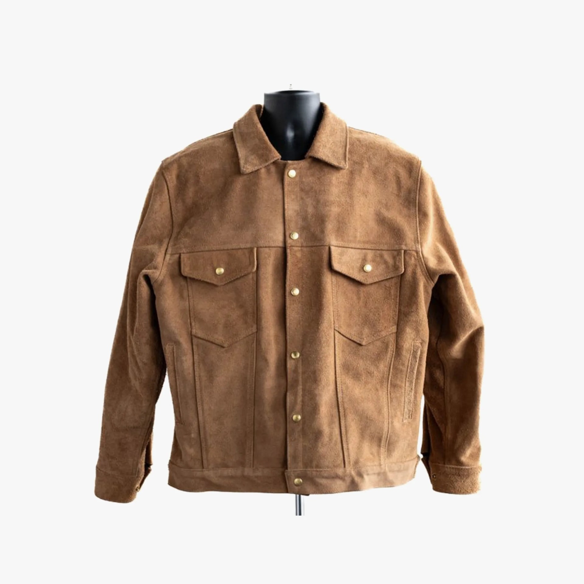 brown leather jacket