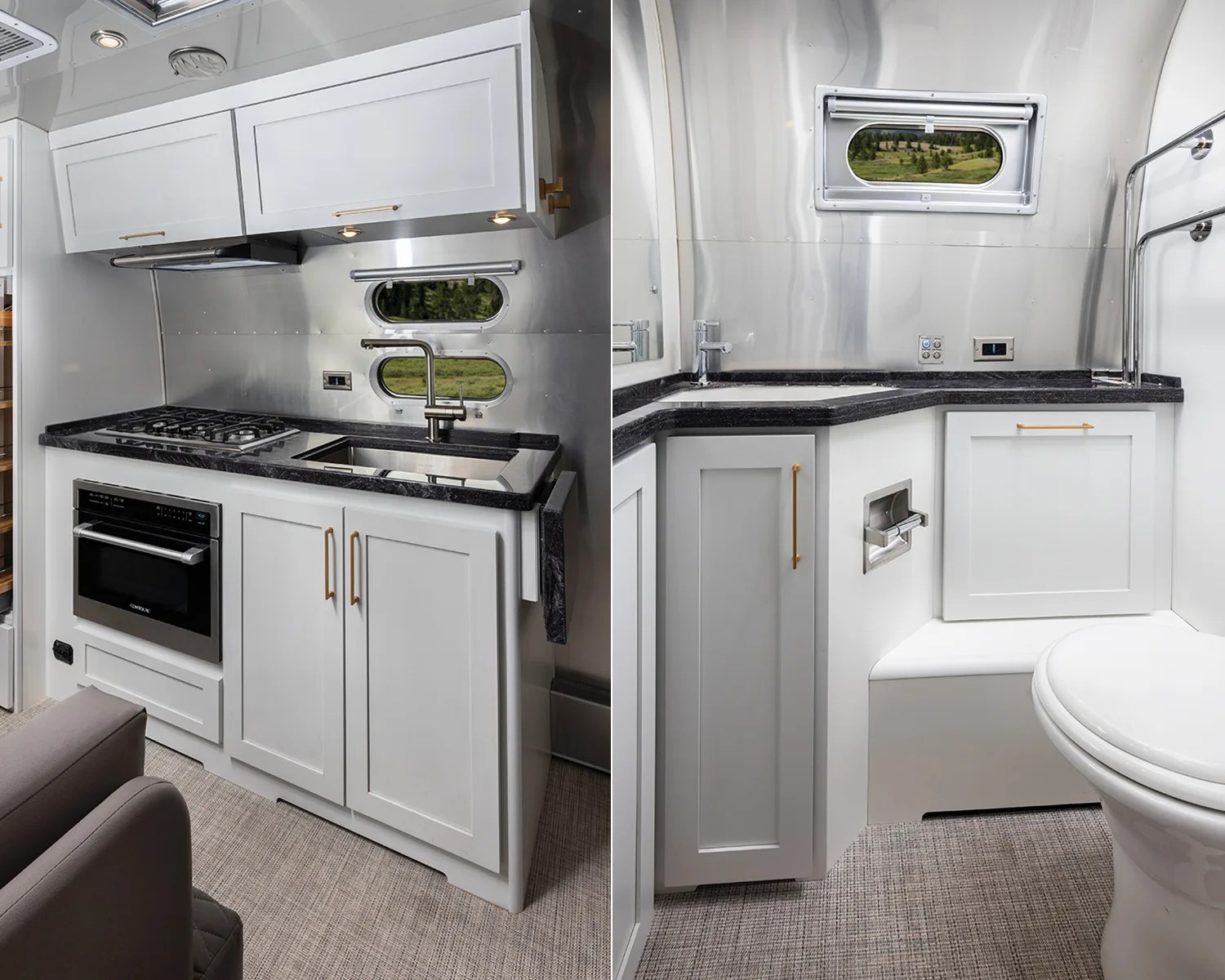 airstream classic 28rb kitchen and bathroom
