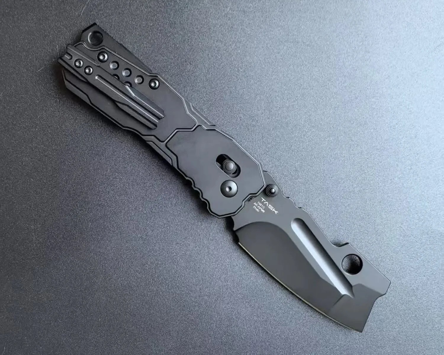 artisan cutlery x task knives butcherling blacked out off side