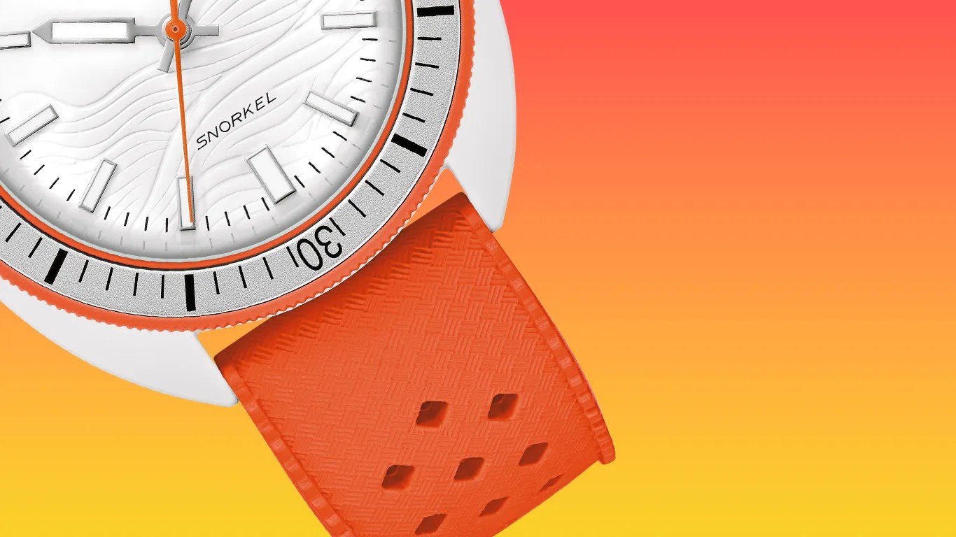 a close up of a colorful bulova dive watch