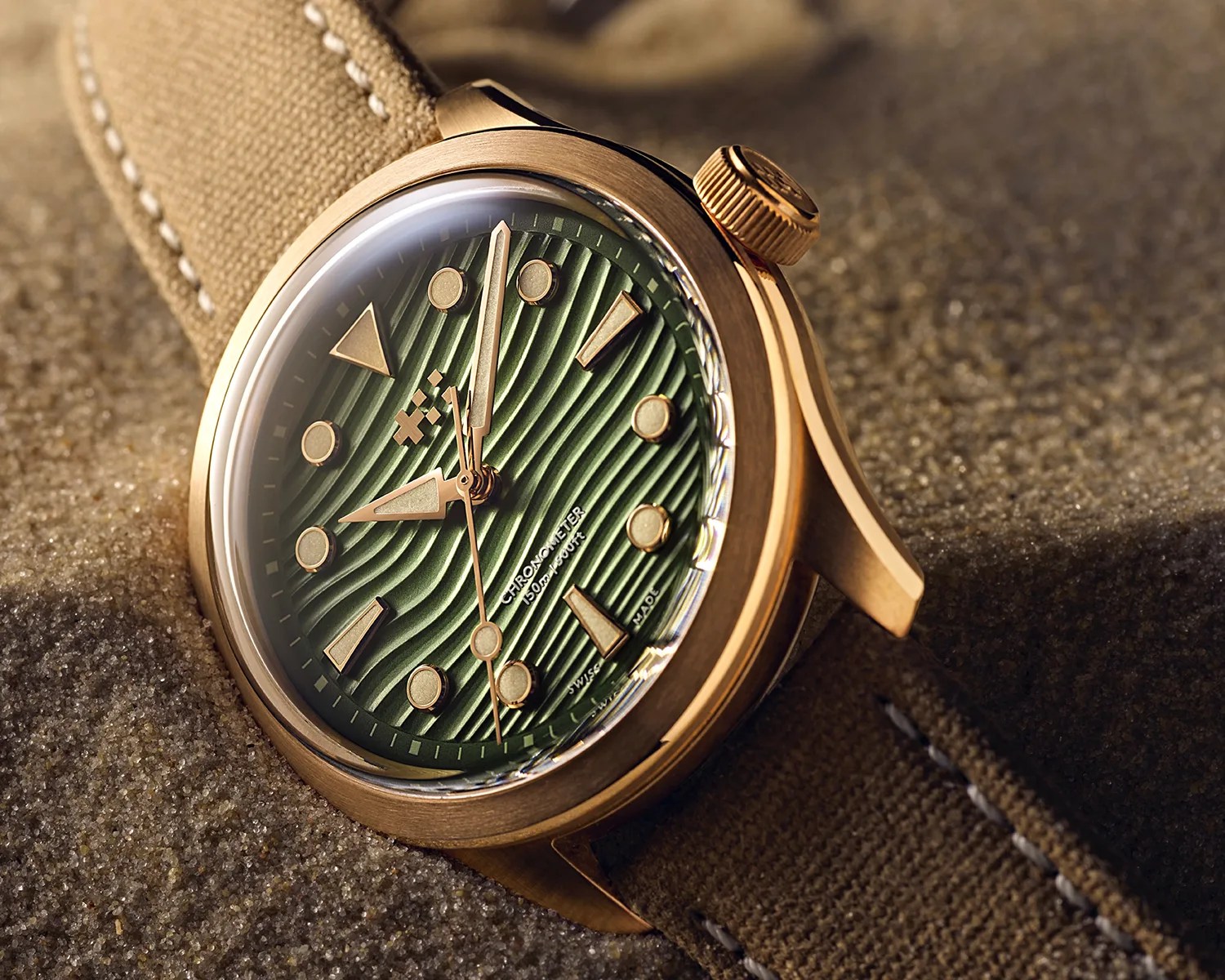 a christopher ward field watch in sand