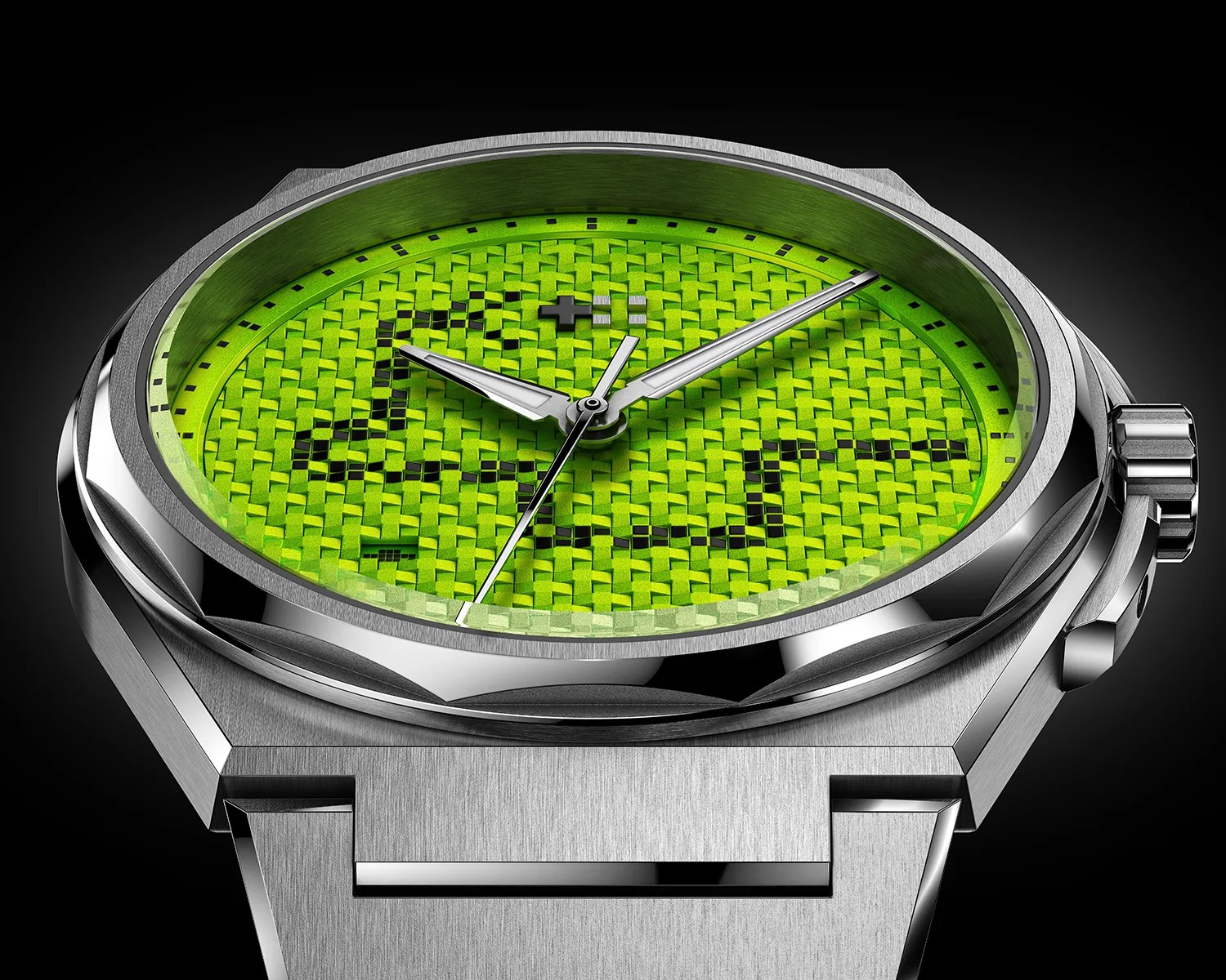 a closeup of a christopher ward watch dial