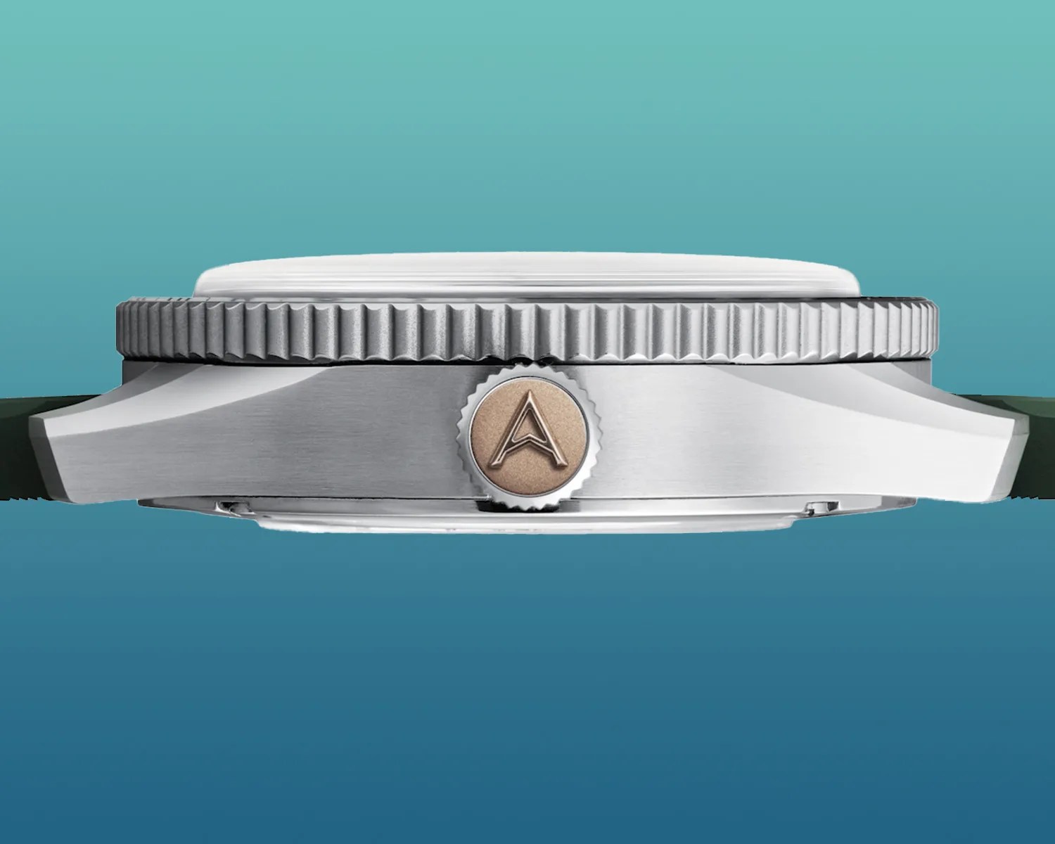 a farer gmt watch viewed from the side