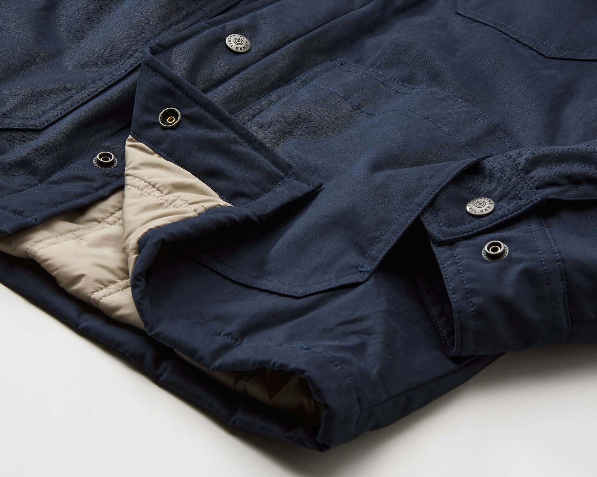 bottom of a blue jacket