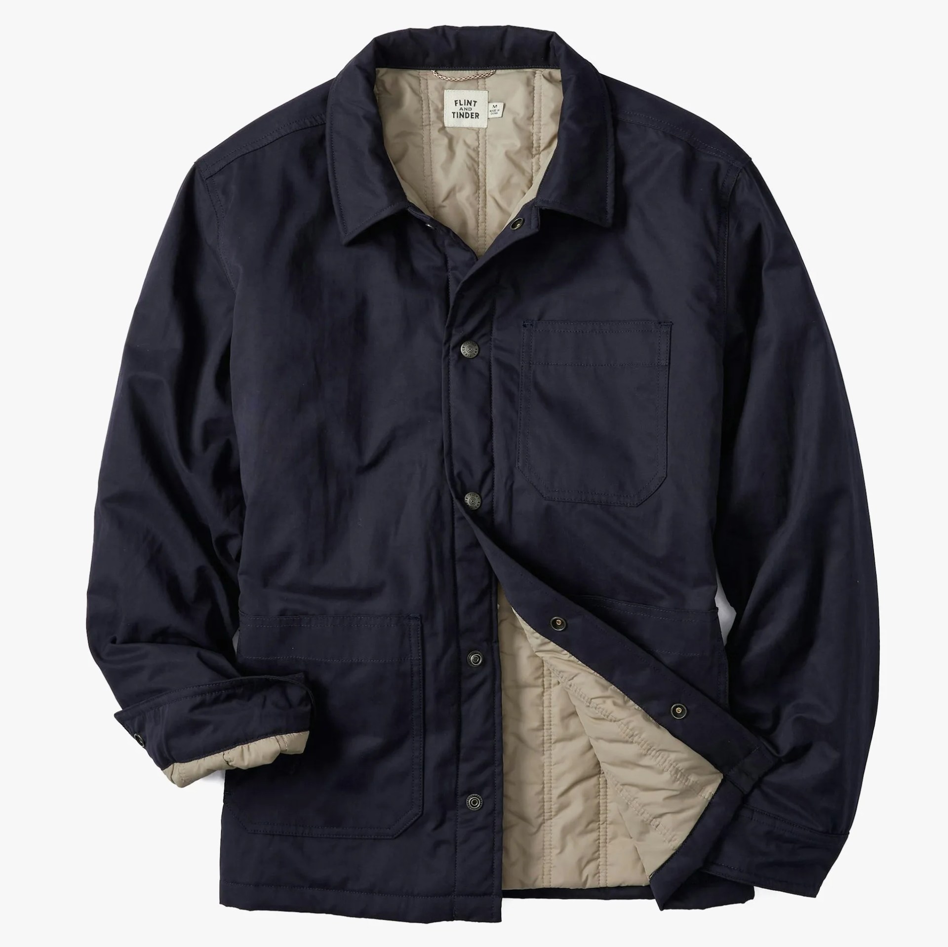 a blue jacket