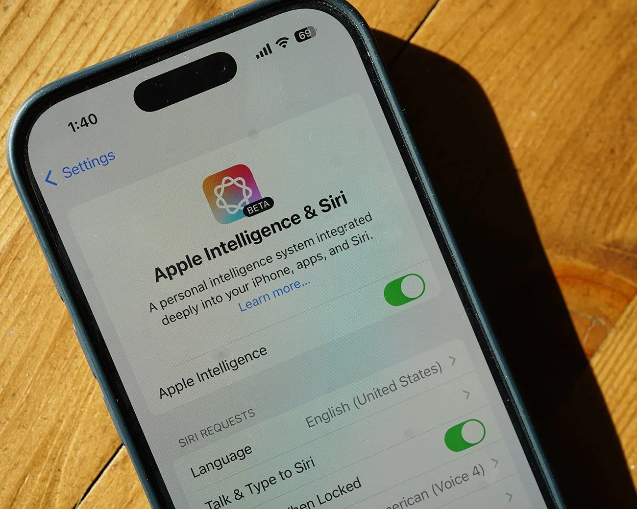 iPhone 16 Pro running iOS 18.3