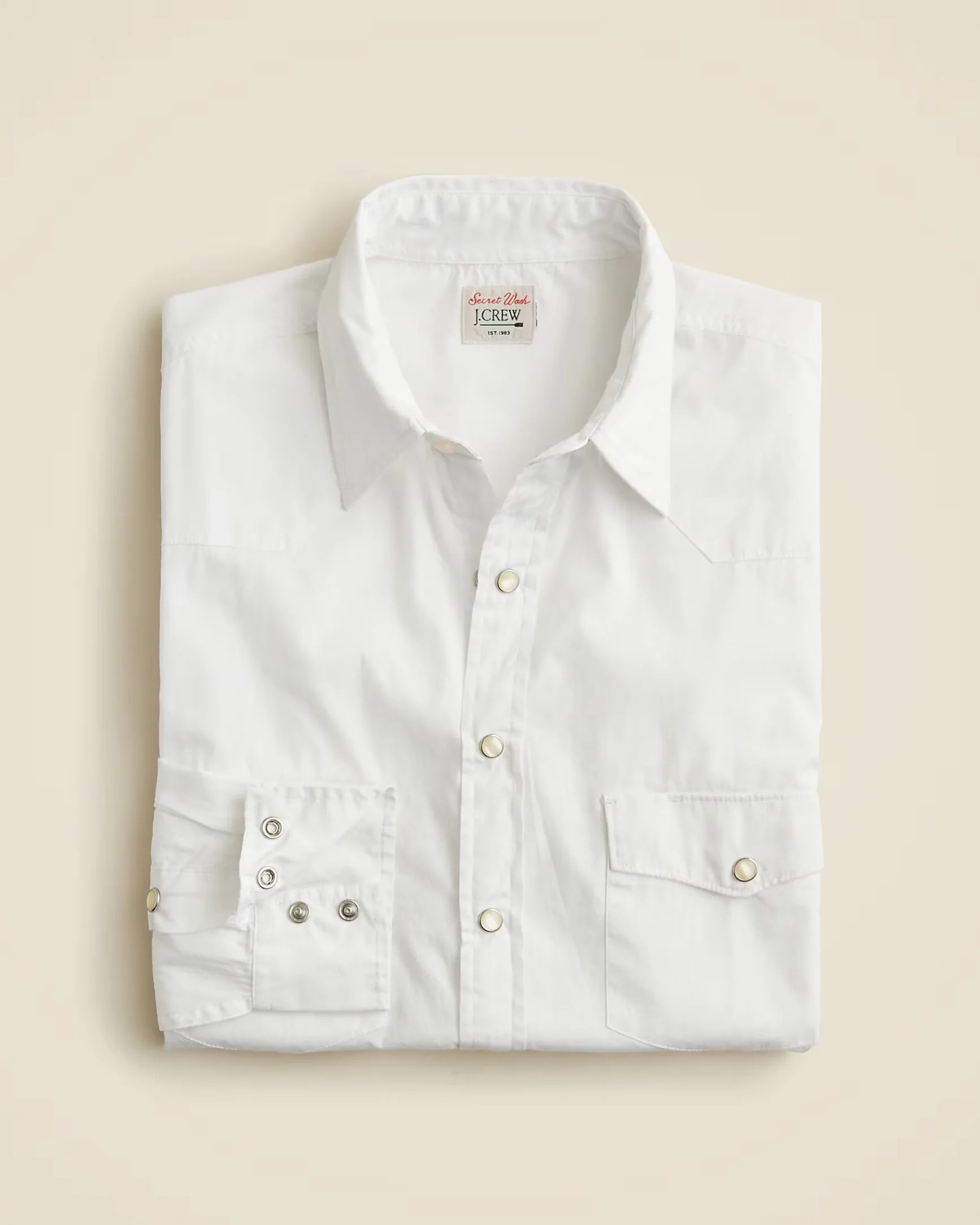 a white j crew secret wash western shirt