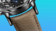 a closeup of an mb and f watch