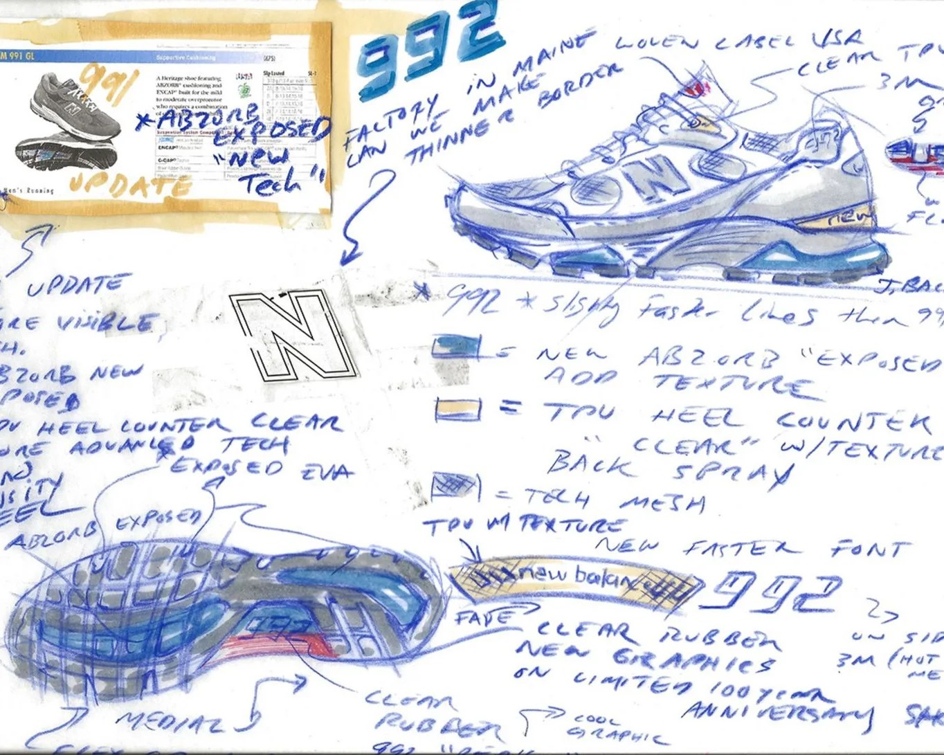 sketch of New Balance sneakers