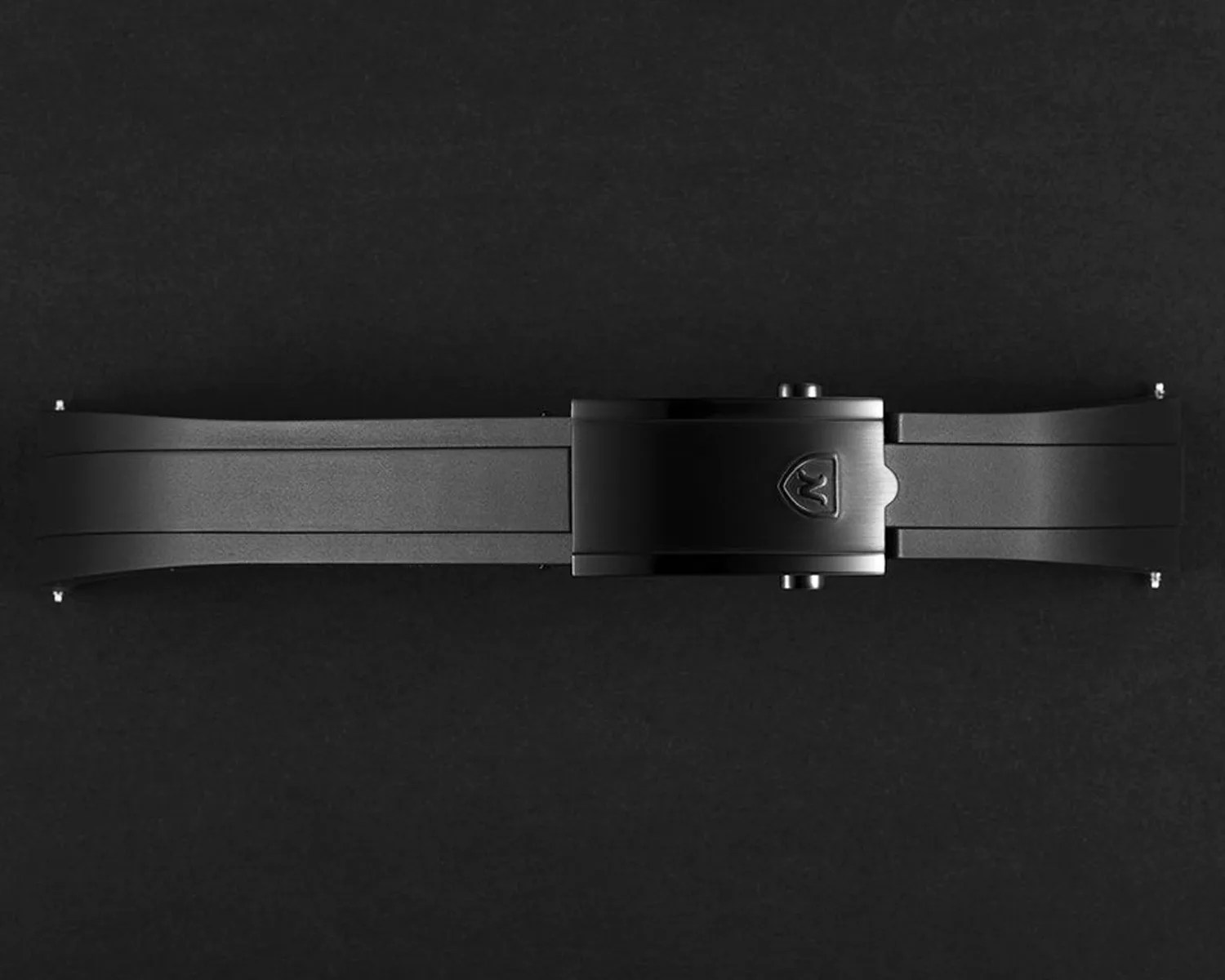 a black rubber nivada grenchen watch strap
