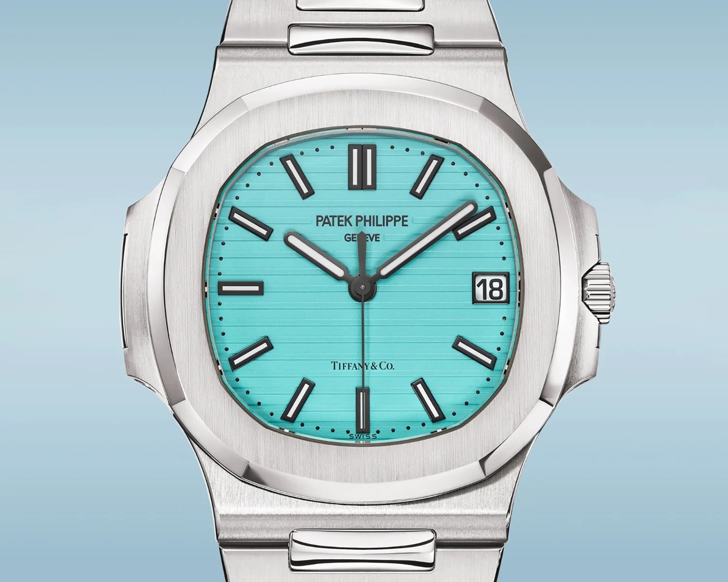 a patek philippe watch with a tiffany blue dial