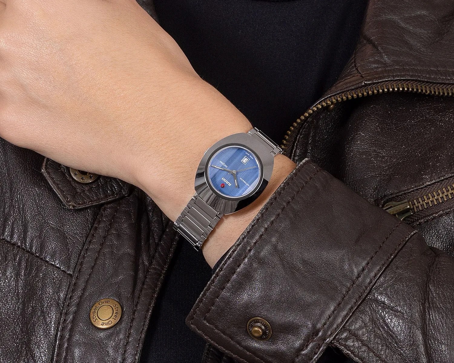 a rado watch on a persons wrist