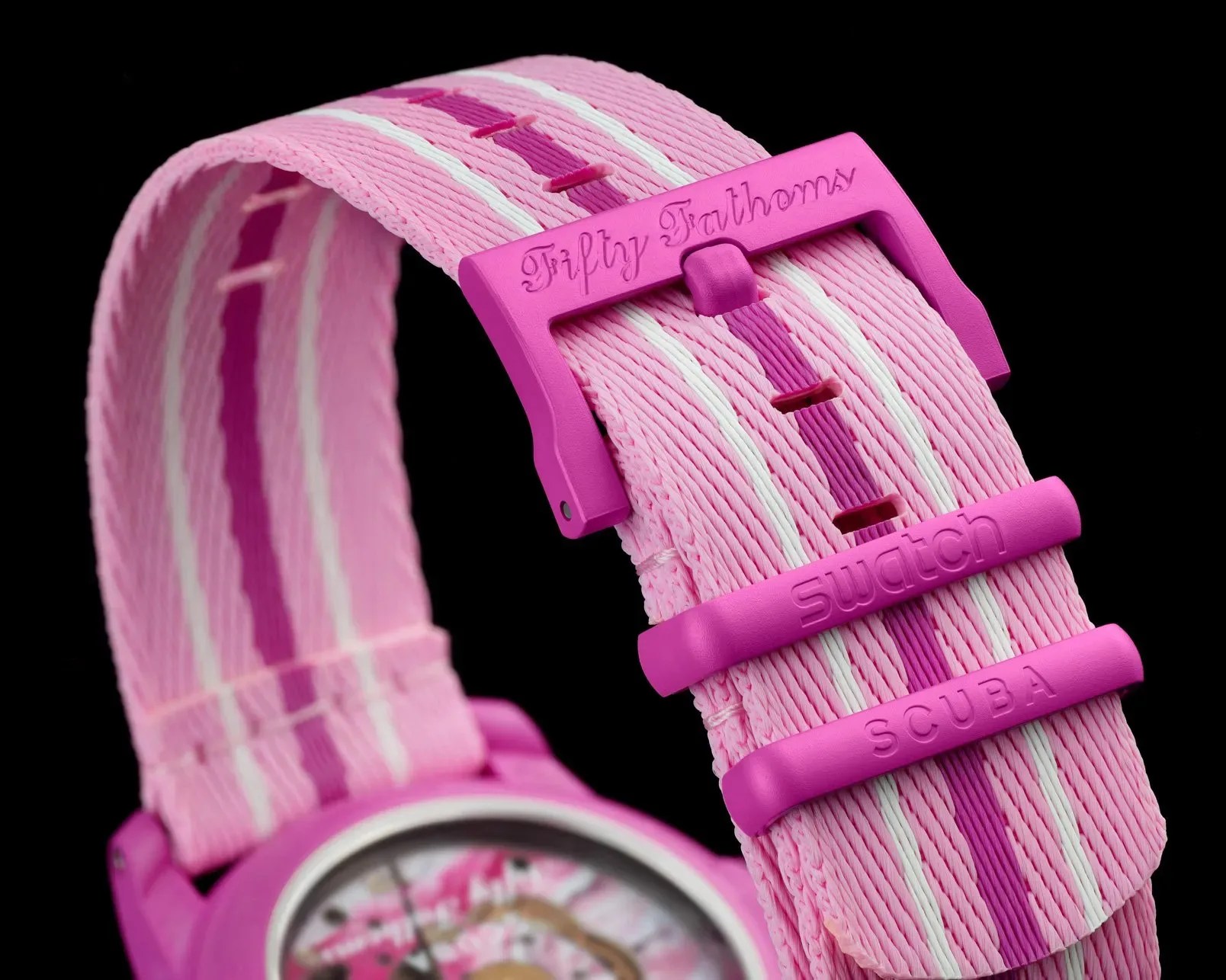 a pink watch strap