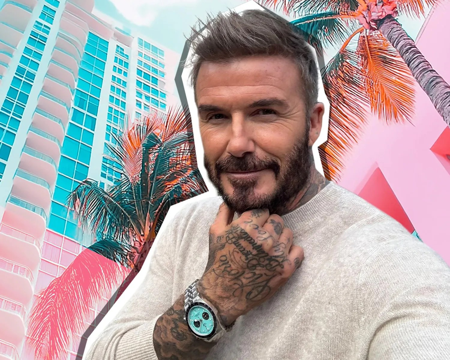 david beckham wearing a tudor watch in miami