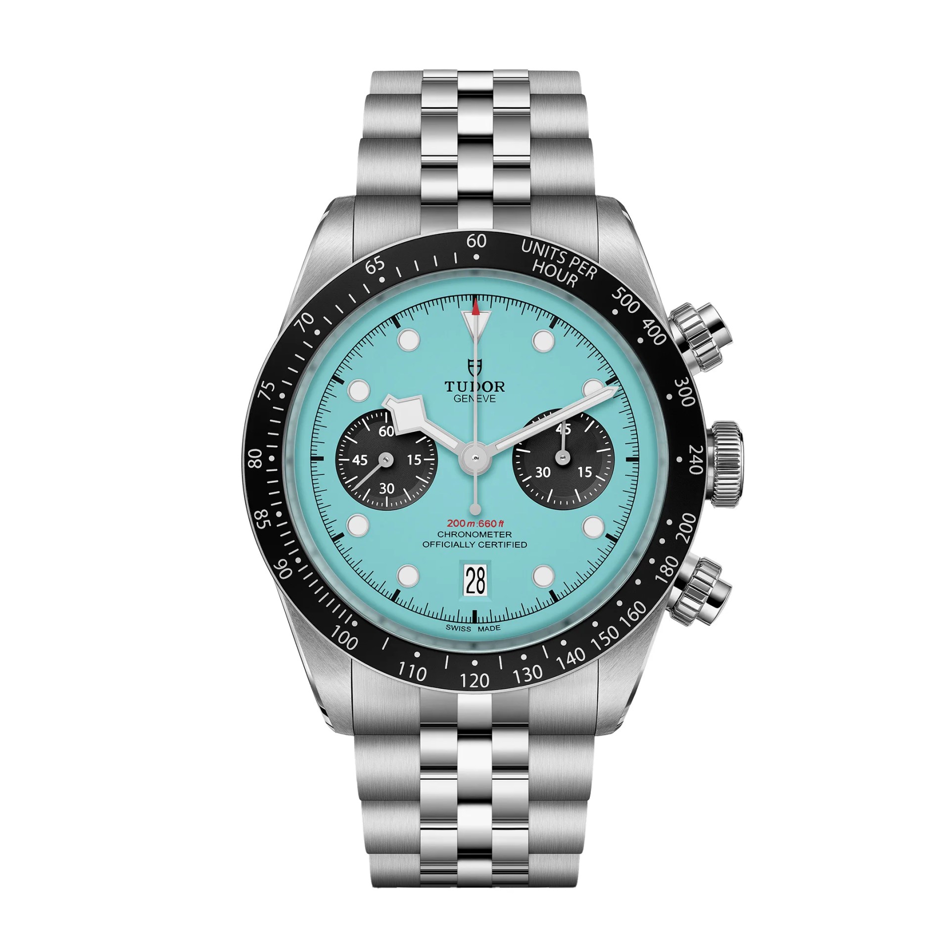 a blue tudor chronograph