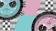 two colorful tudor chronographs
