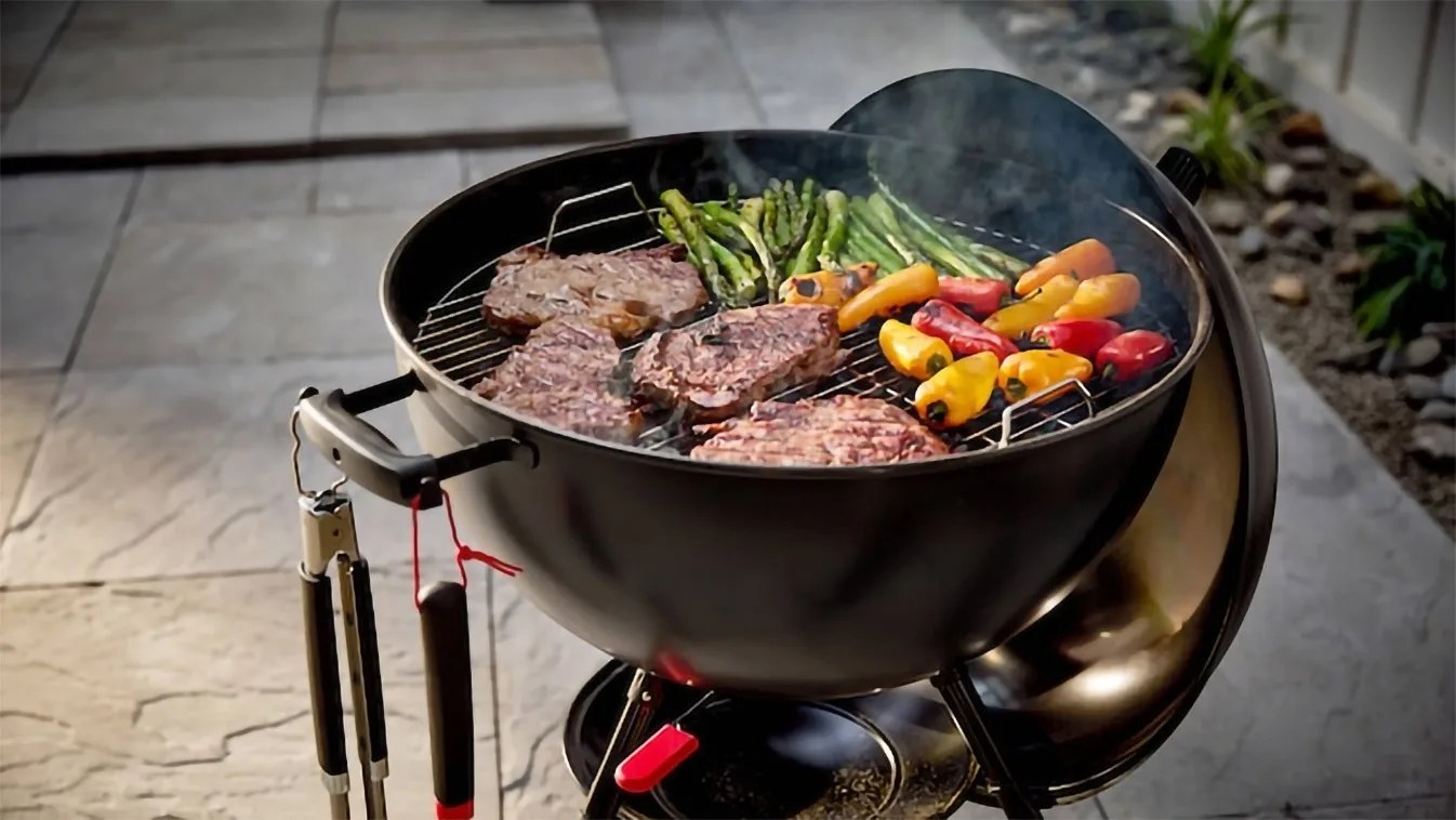black charcoal grill