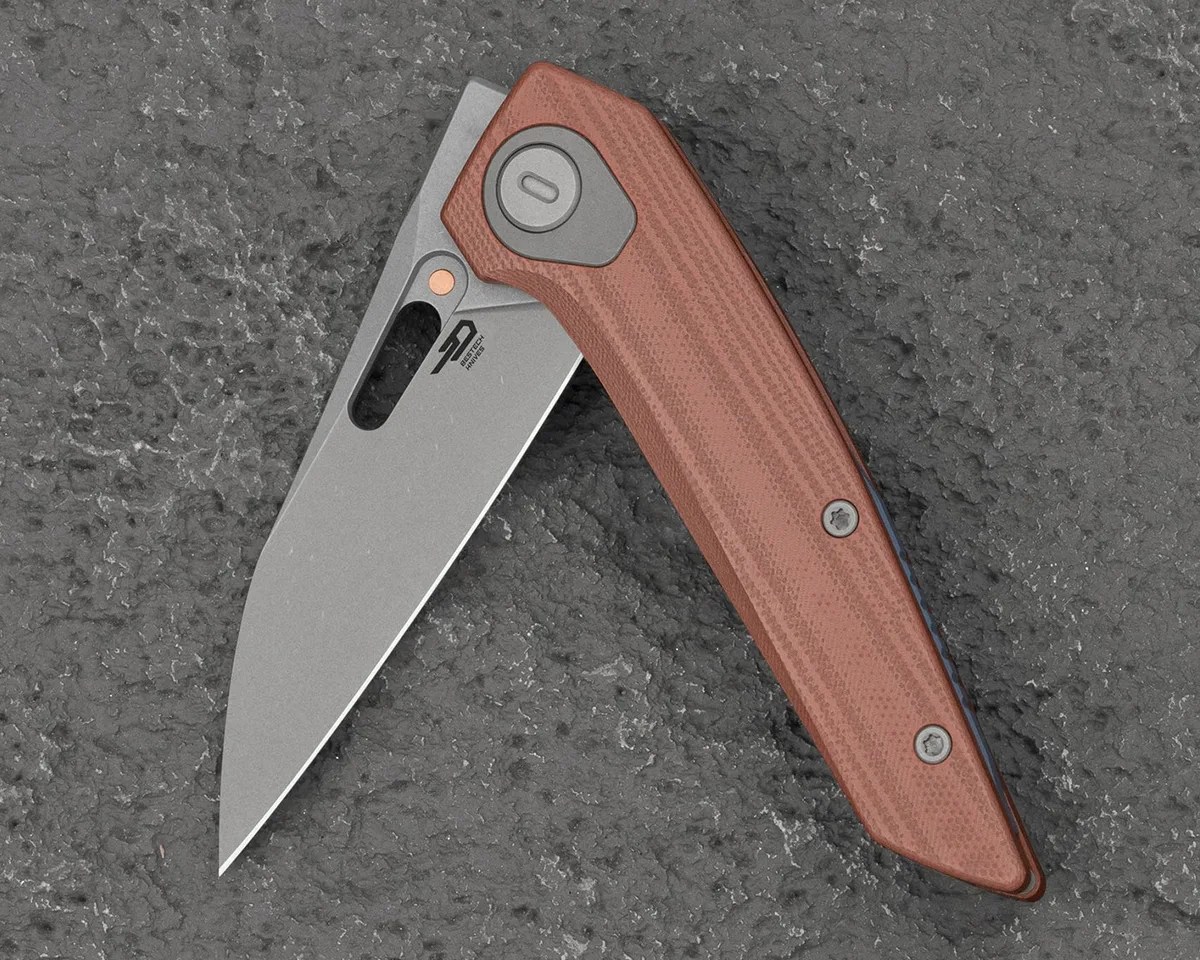 Bestech VK Void G10 knife on stone background