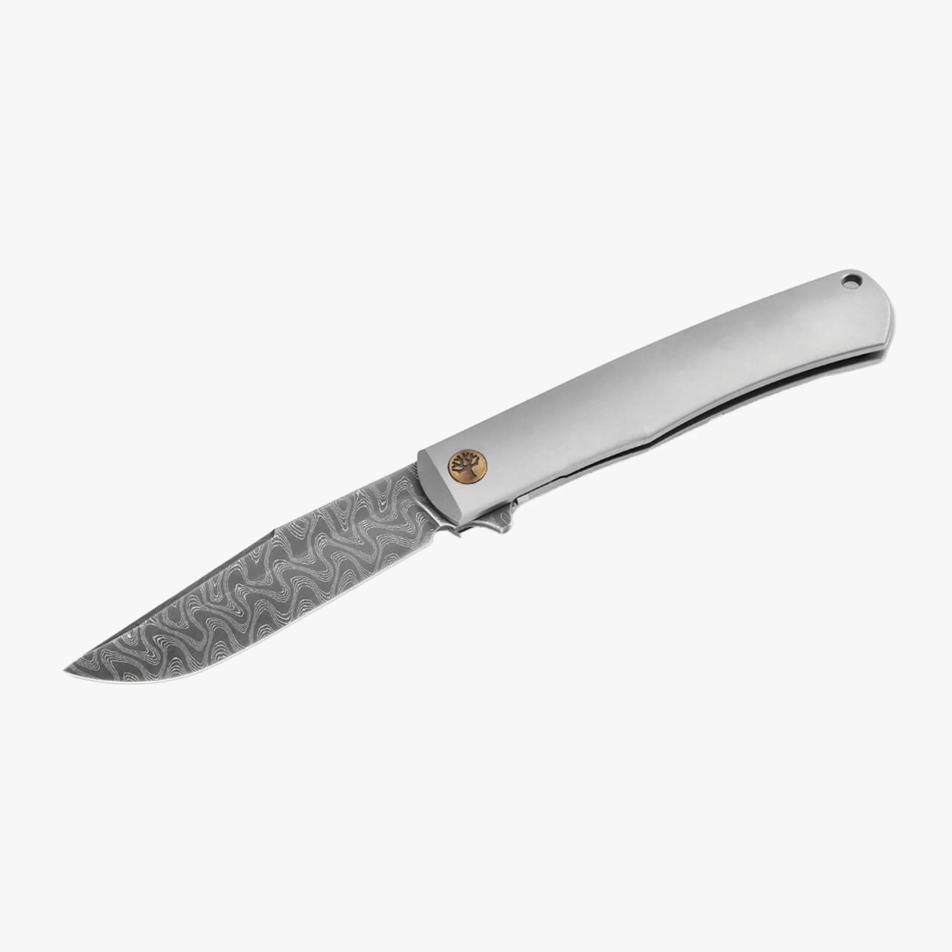 Böker Damast Annual Knife 2025 on gray background