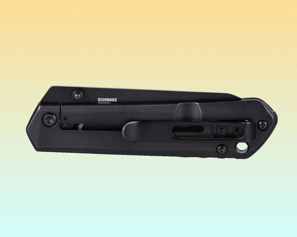 CRKT 2670 Straight Frame Lock knife closed on yellow-blue background