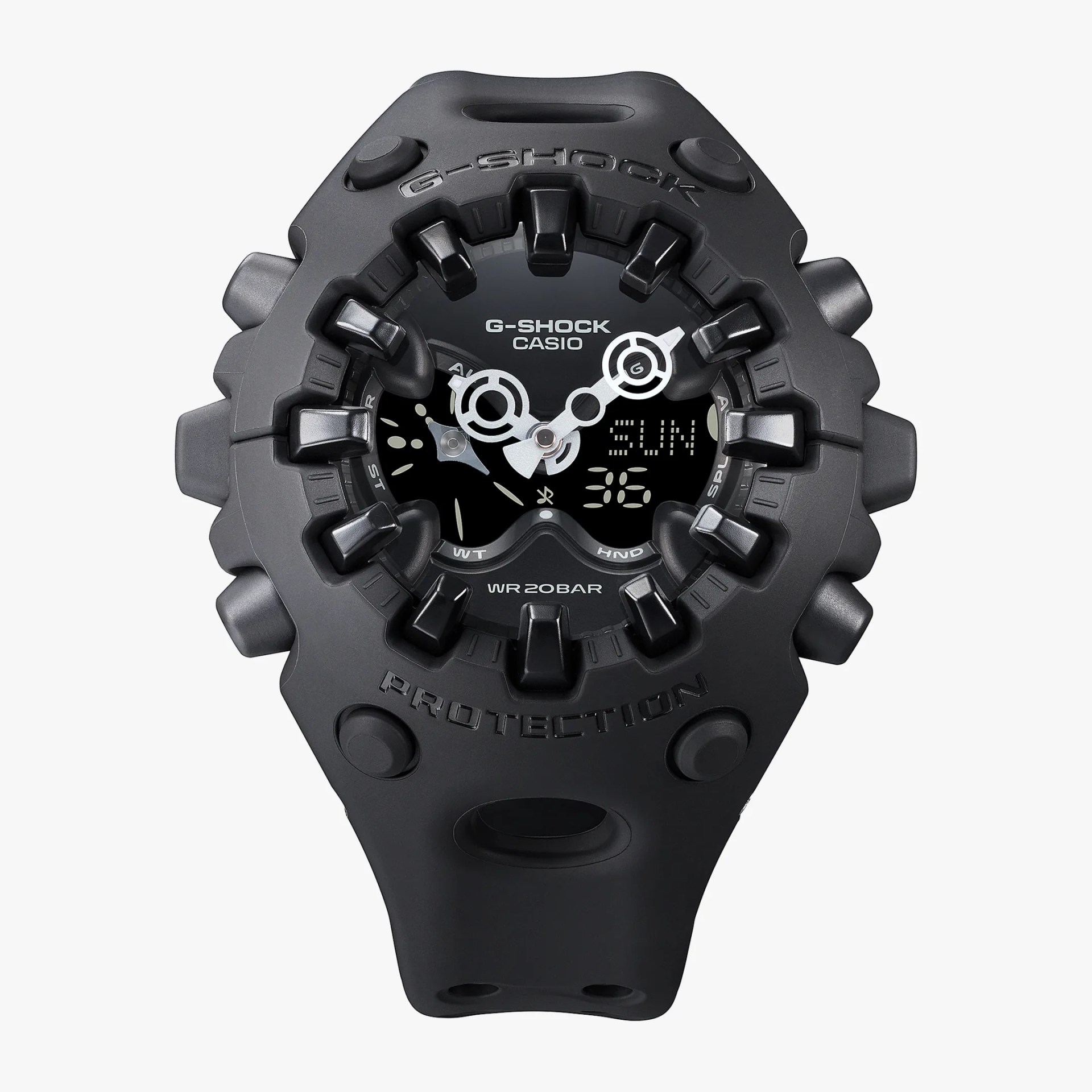 Casio G-Shock GA-V01 watch on gray background