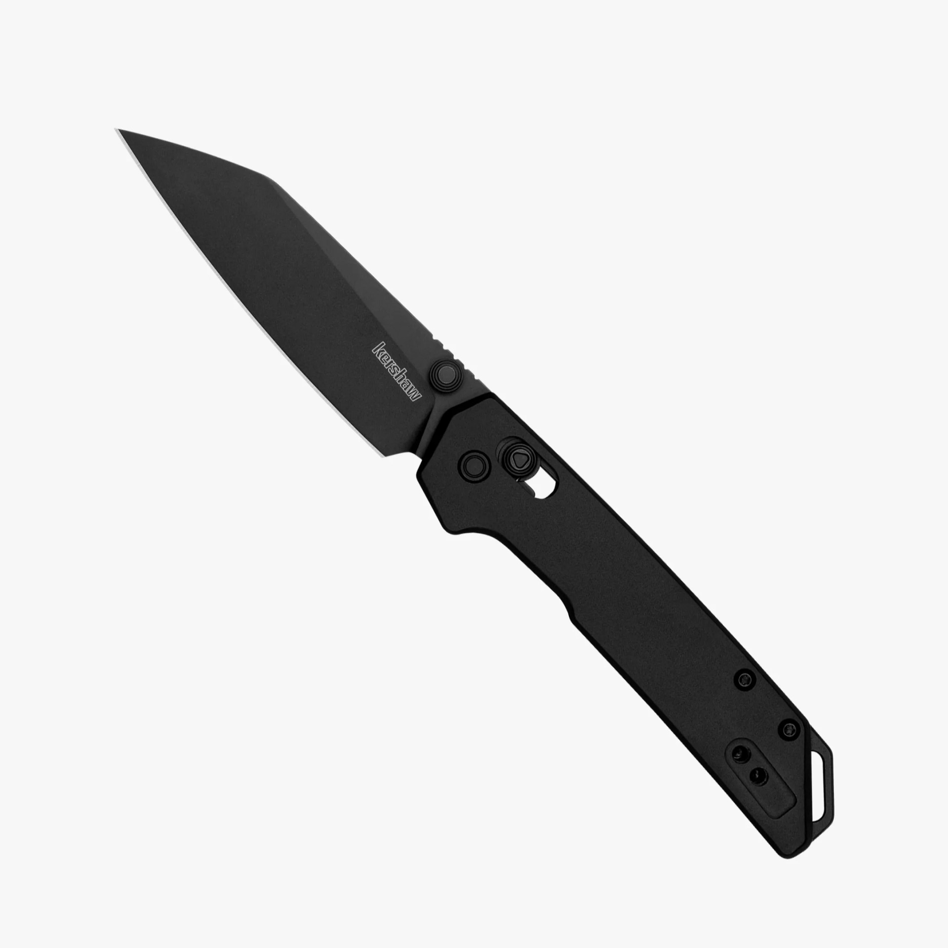 Kershaw Mini Iridium Reverse Tanto knife on gray background