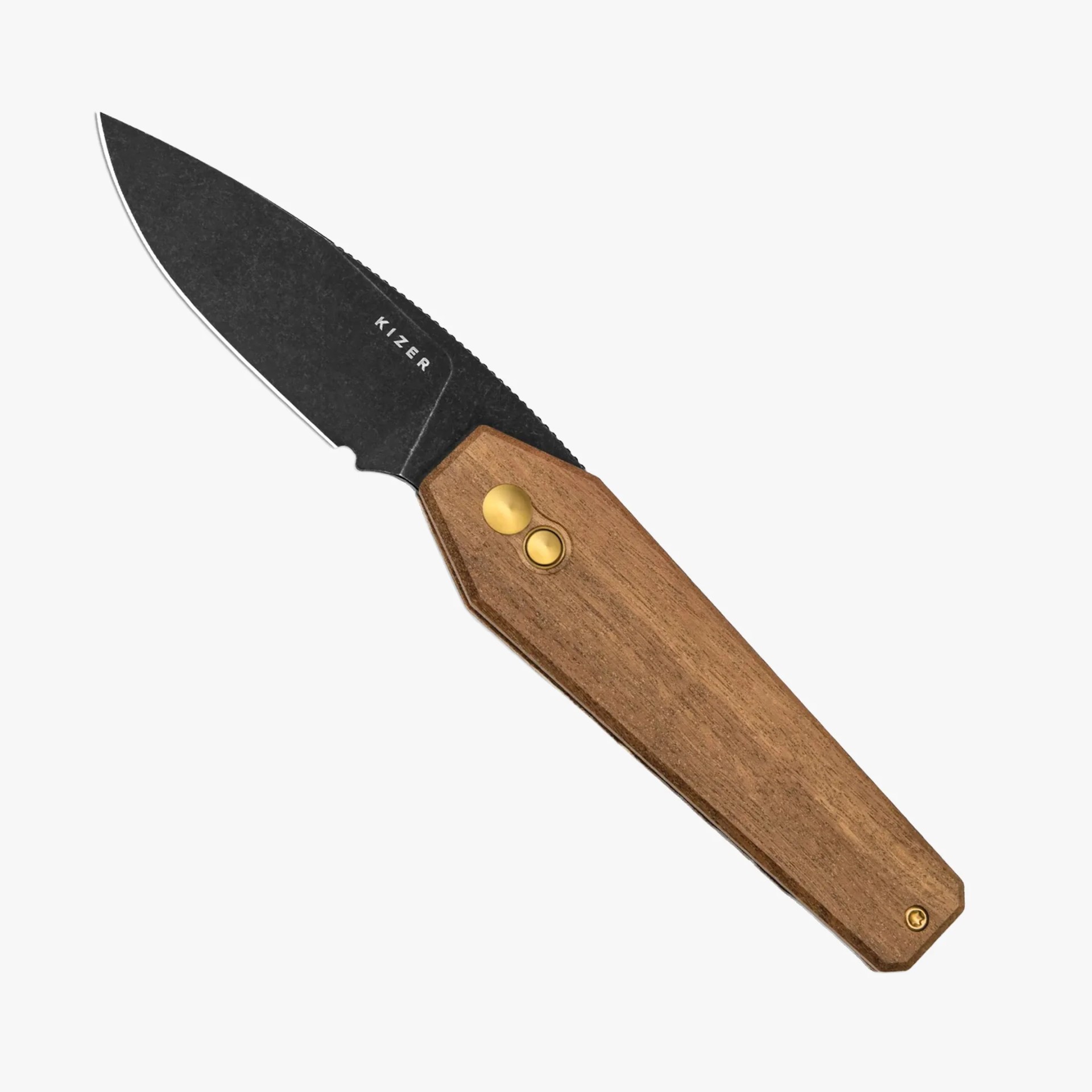 Kizer Tomb knife on gray background