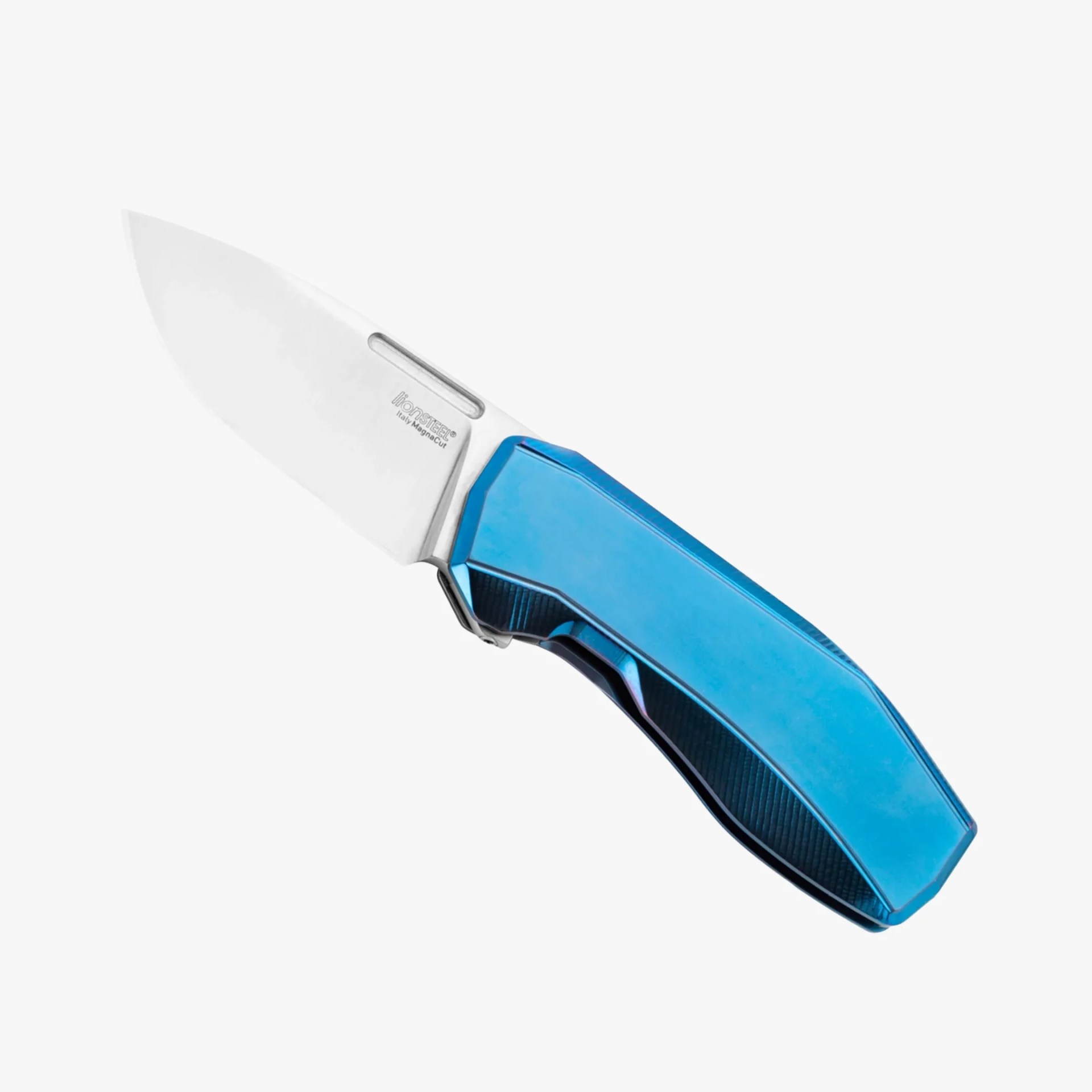 Lionsteel N1 knife on gray background