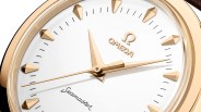 a closeup of an omega seamaster watch dial